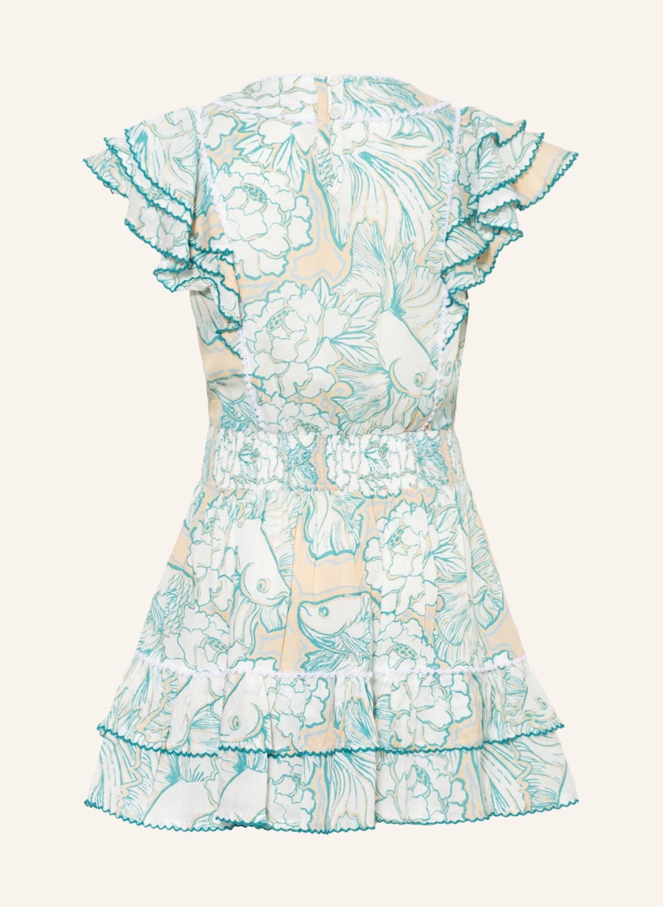 VILEBREQUIN Dress with frills, Color: WHITE/ LIGHT GREEN/ CREAM (Image 2)