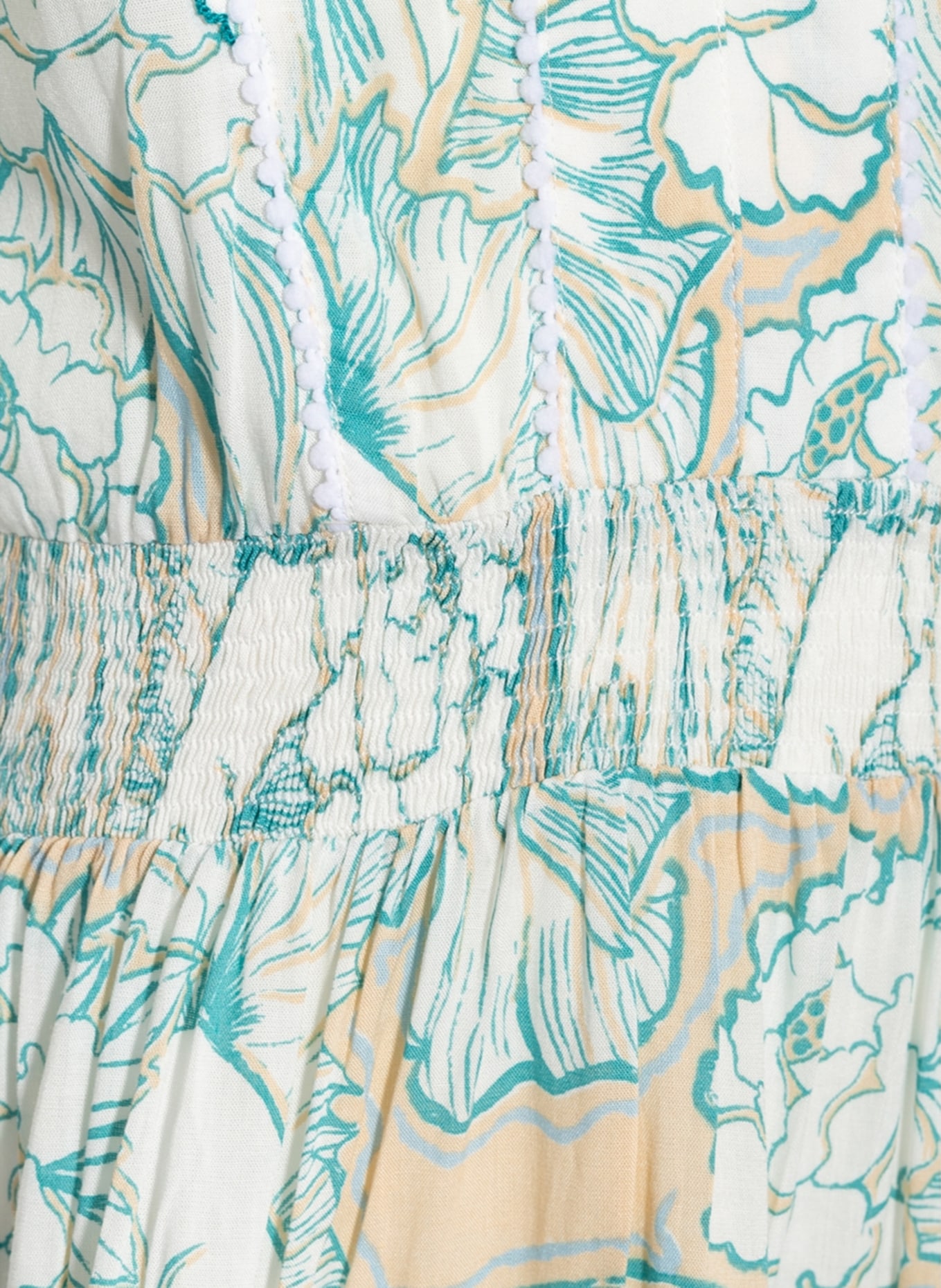 VILEBREQUIN Kleid mit Volants, Farbe: WEISS/ HELLGRÜN/ CREME (Bild 3)