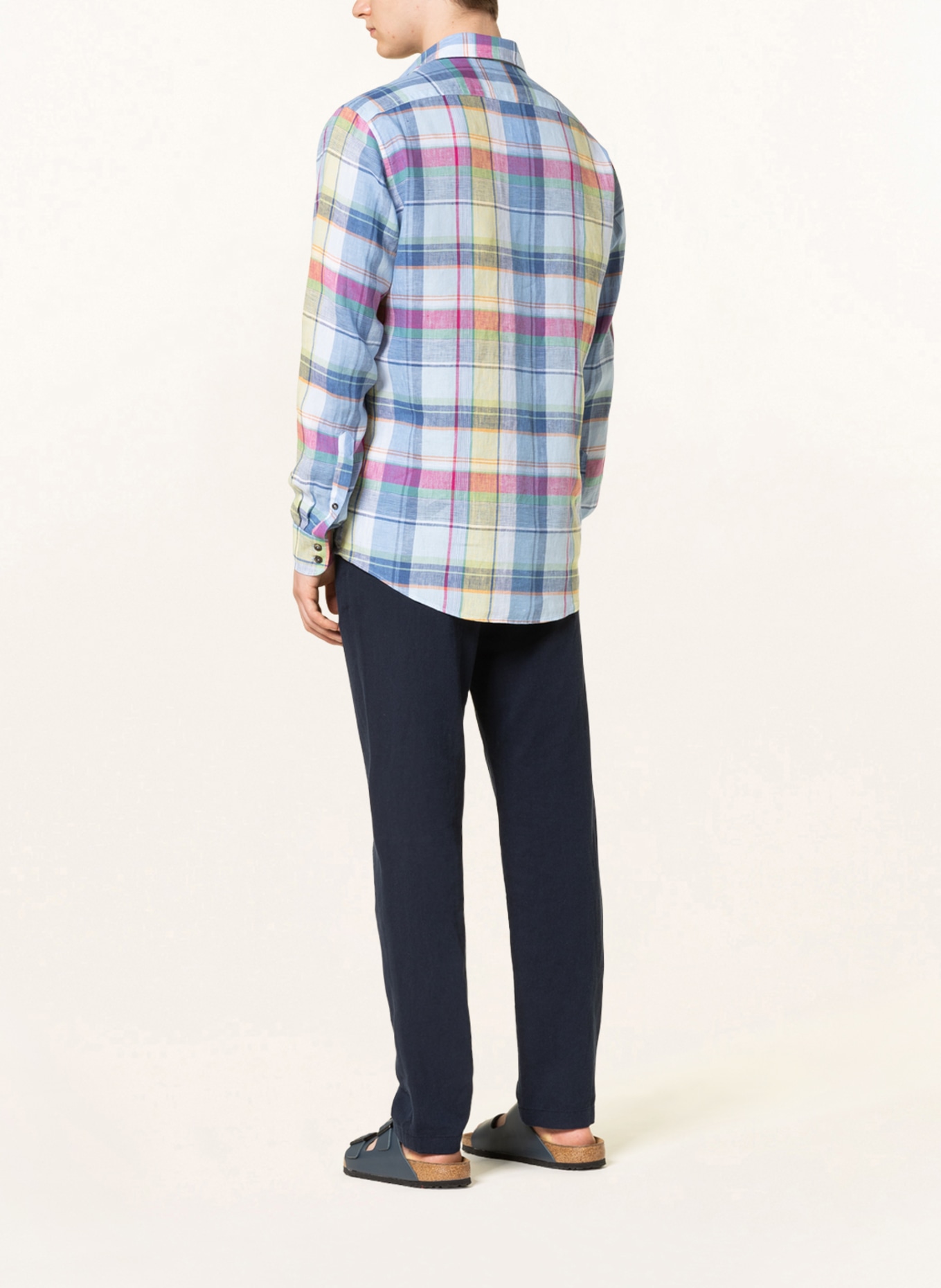 OLYMP Leinenhemd Modern Fit , Farbe: FUCHSIA/ HELLGELB/ BLAU (Bild 3)