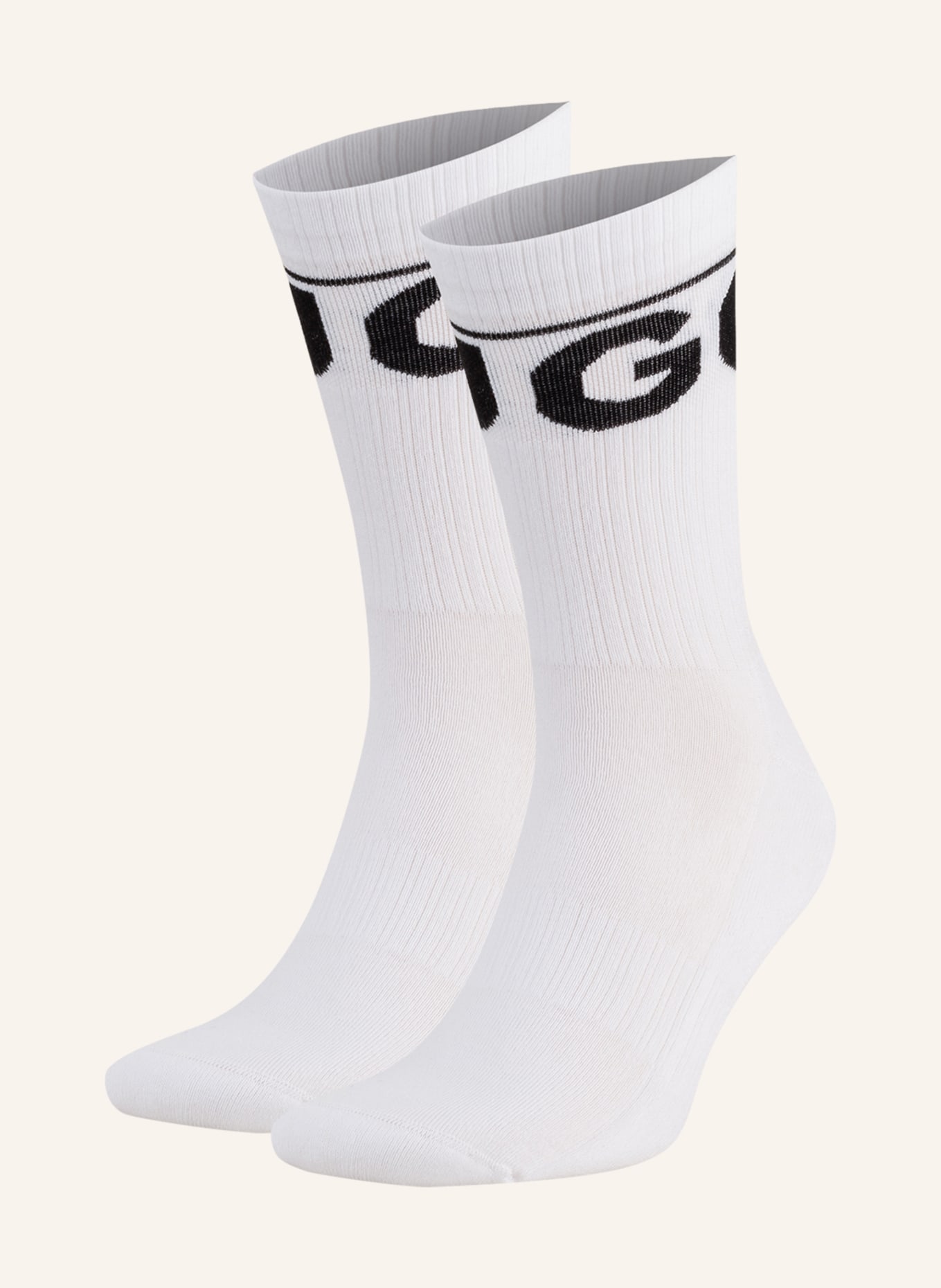 HUGO Ponožky RIB ICONIC, 2 páry v balení, Barva: BÍLÁ (Obrázek 1)