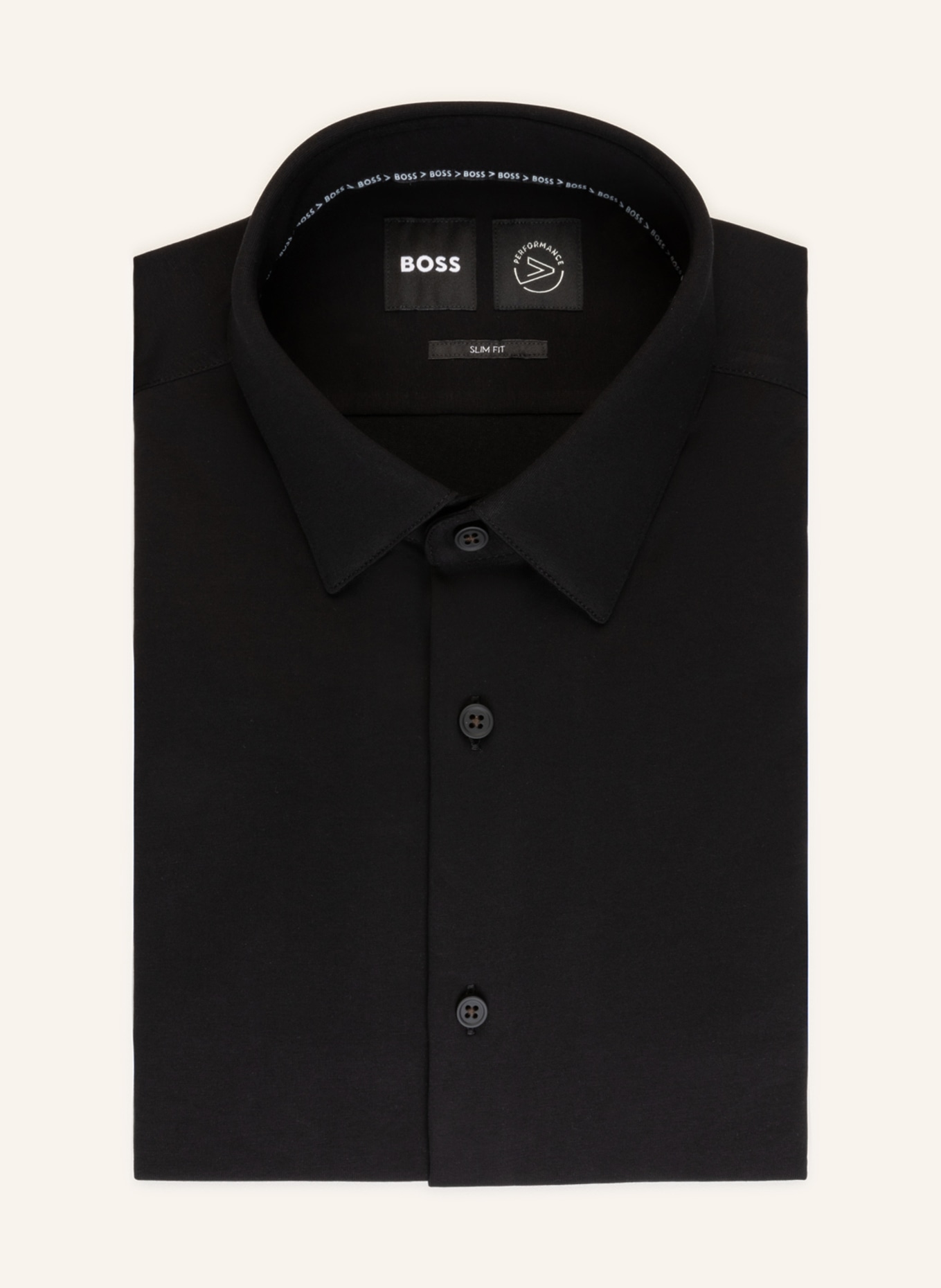 BOSS Jerseyhemd HANK Slim Fit, Farbe: SCHWARZ (Bild 1)