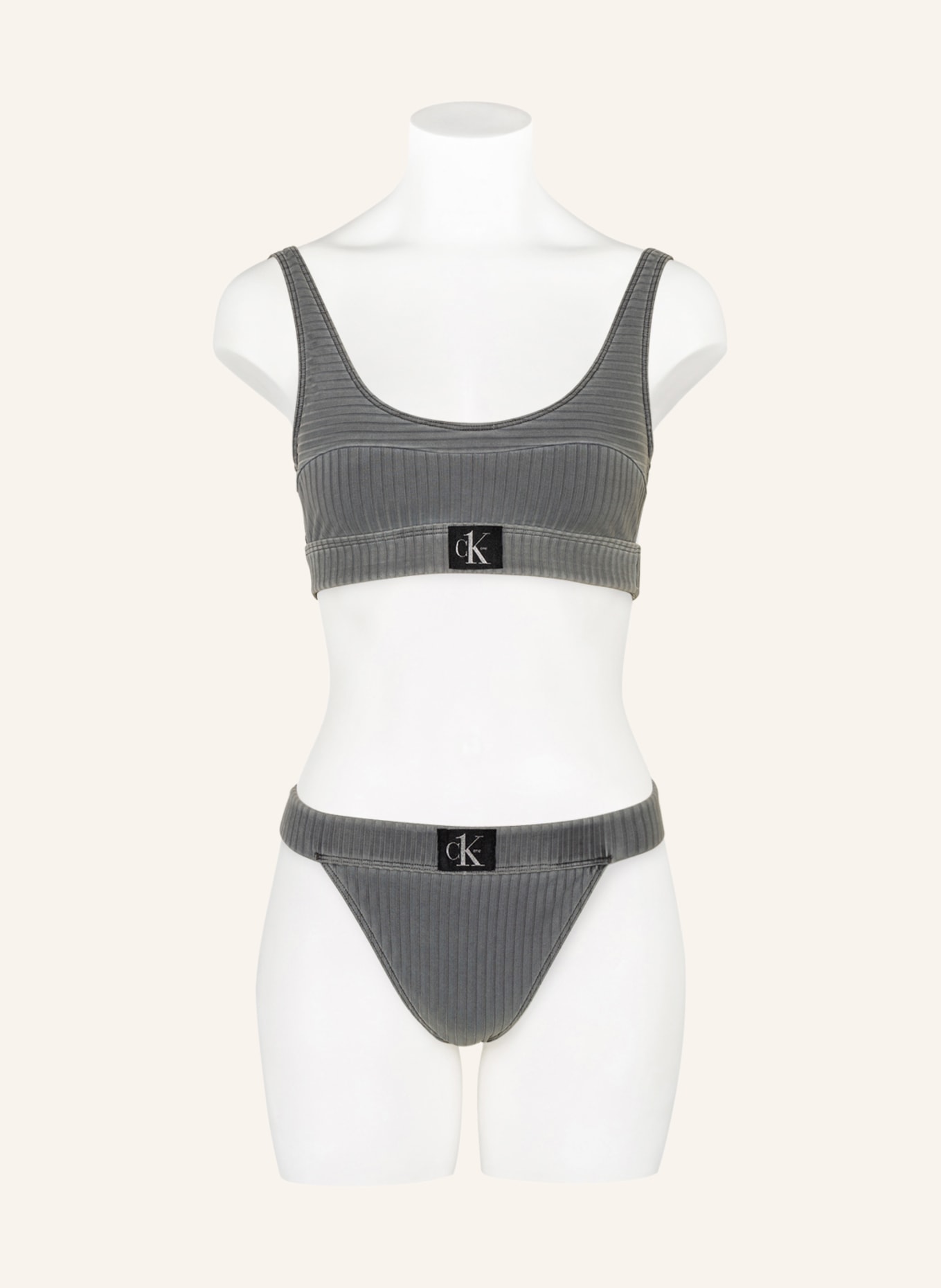 Calvin Klein Bralette-Bikini-Top CK AUTHENTIC, Farbe: GRAU (Bild 2)