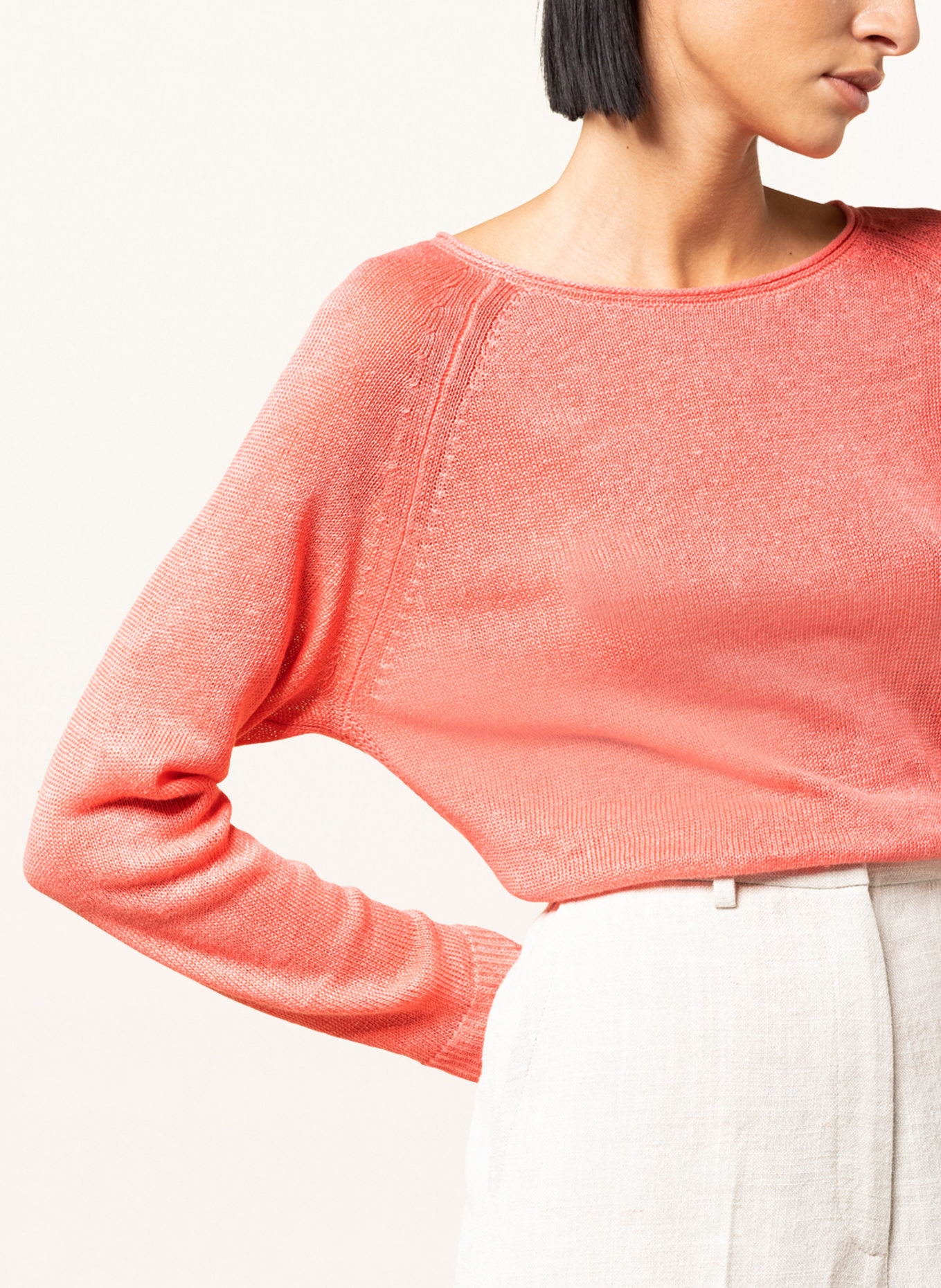 darling harbour Linen sweater, Color: LIGHT RED (Image 4)