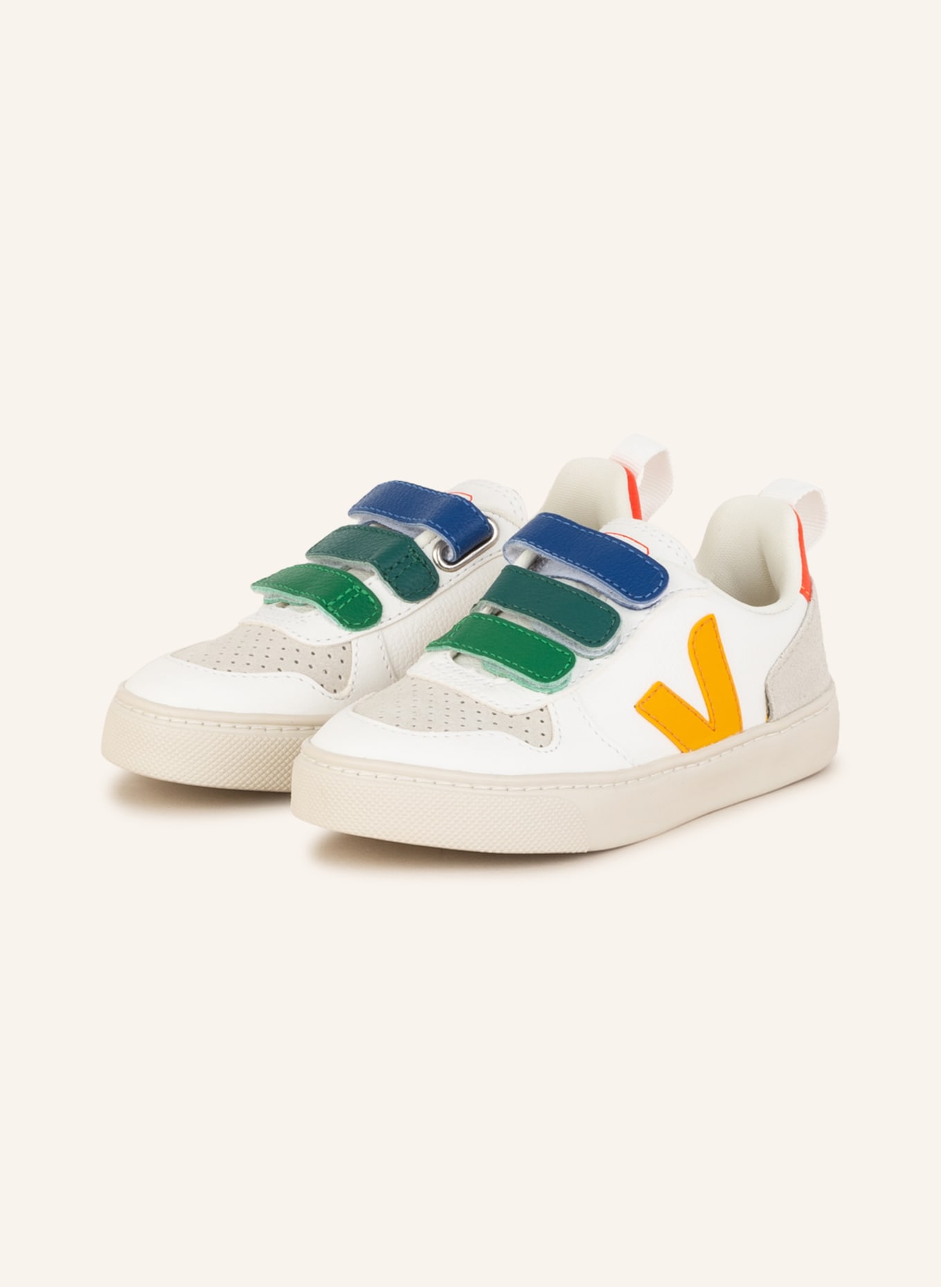 VEJA Sneaker V-10, Farbe: WEISS/ GRÜN/ GELB (Bild 1)