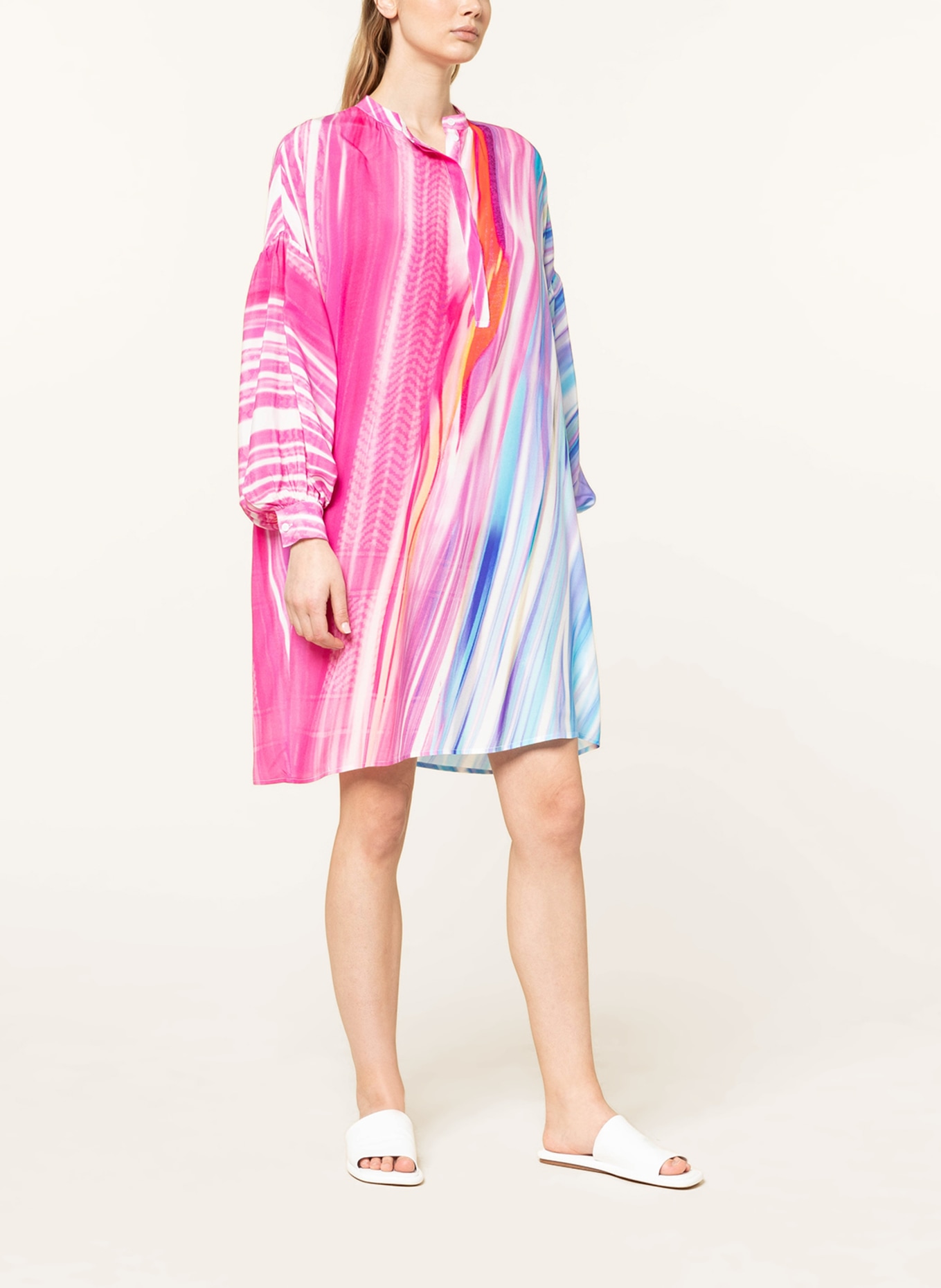yippie hippie Beach dress, Color: PINK/ NEON BLUE/ ORANGE (Image 2)