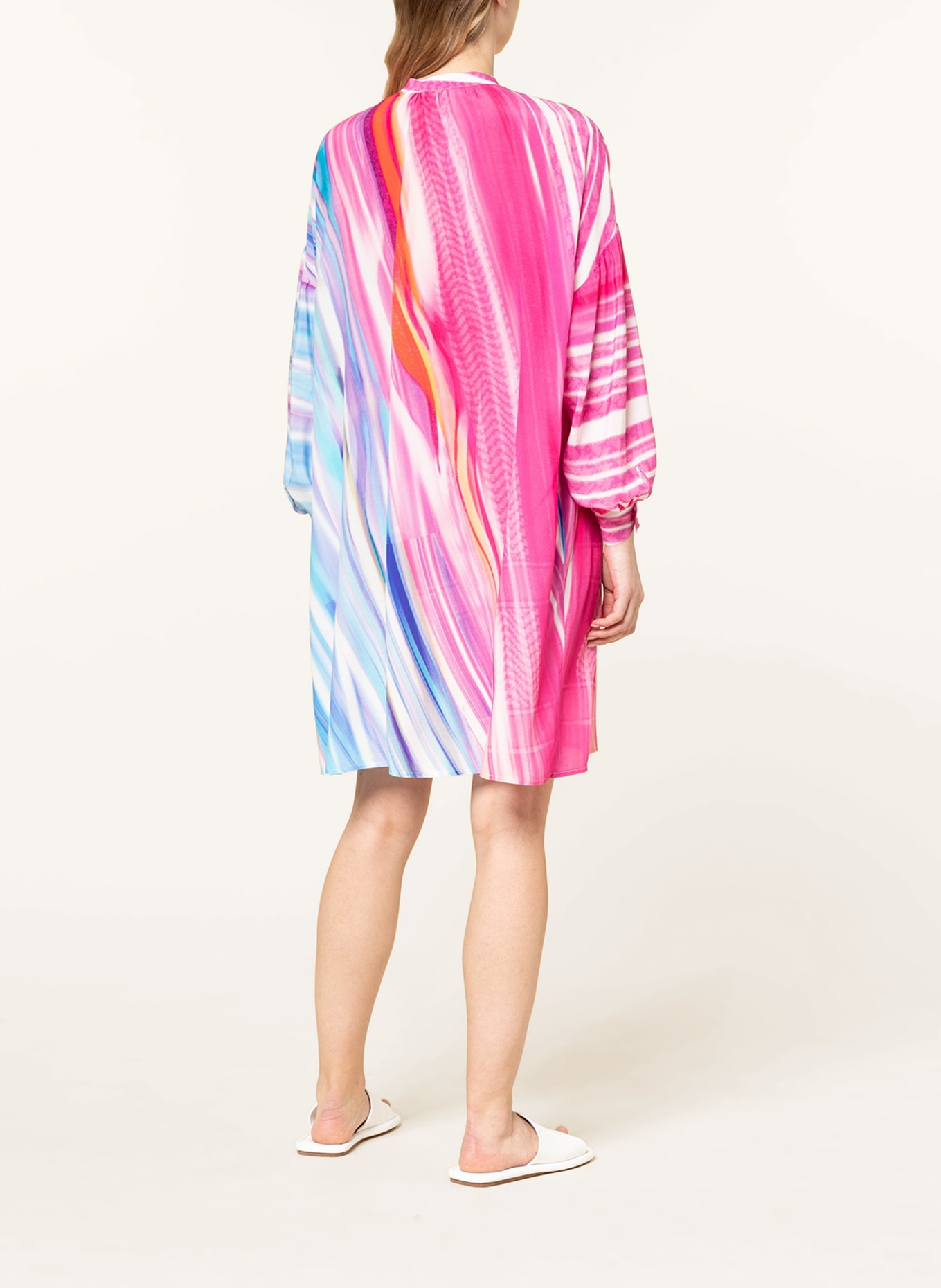 yippie hippie Beach dress, Color: PINK/ NEON BLUE/ ORANGE (Image 3)