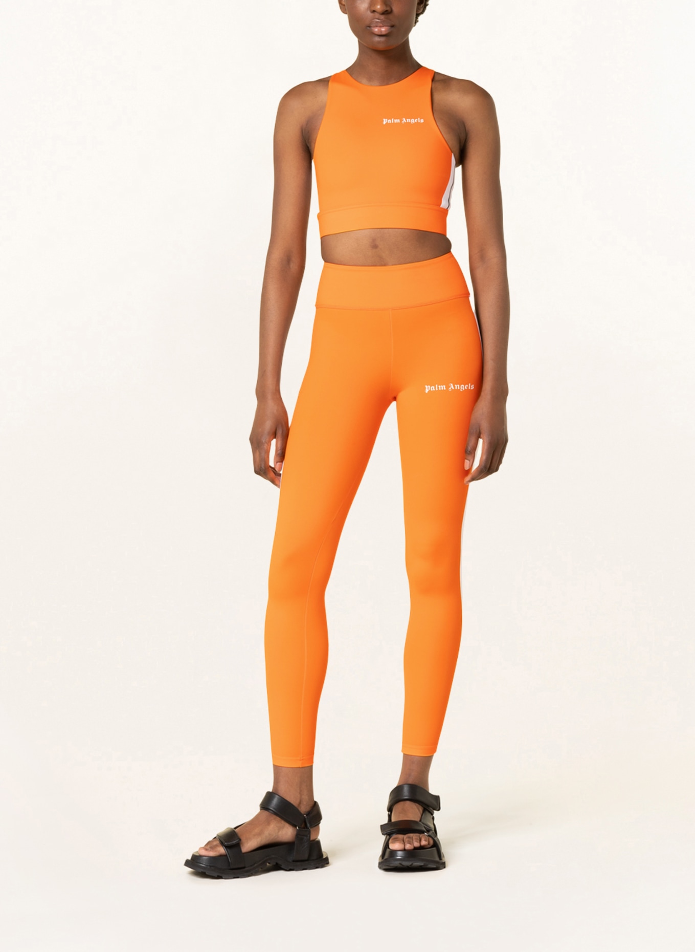 Palm Angels Cropped top, Color: ORANGE/ WHITE (Image 2)