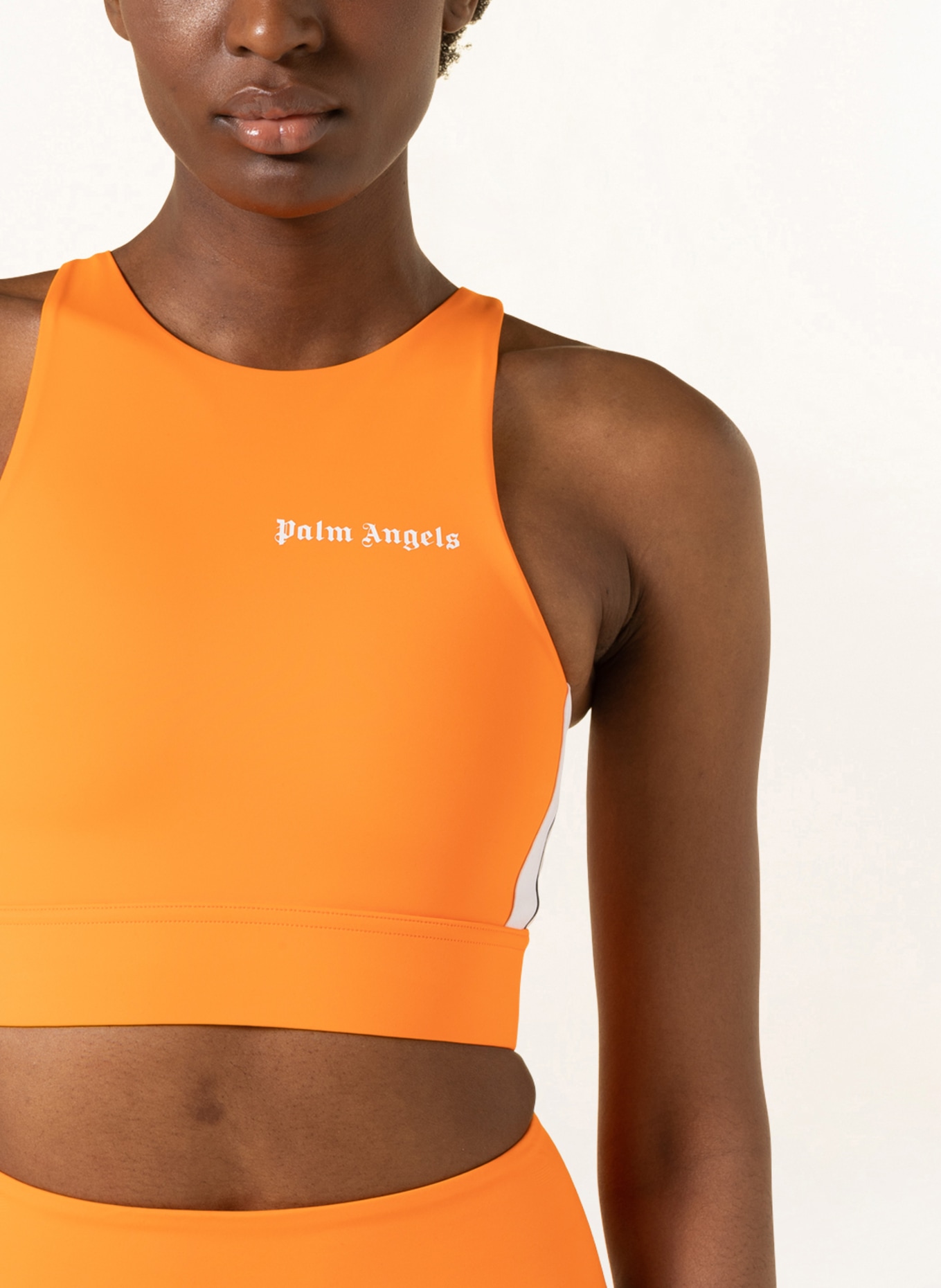 Palm Angels Cropped top, Color: ORANGE/ WHITE (Image 4)