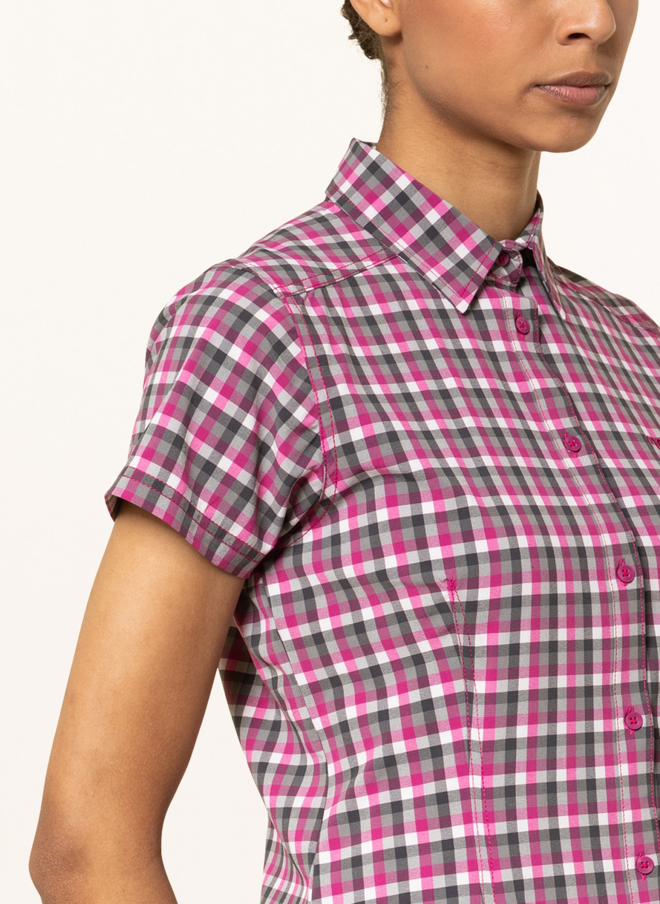 me°ru' Outdoor-Bluse OTTA, Farbe: PINK/ WEISS/ DUNKELGRAU (Bild 4)