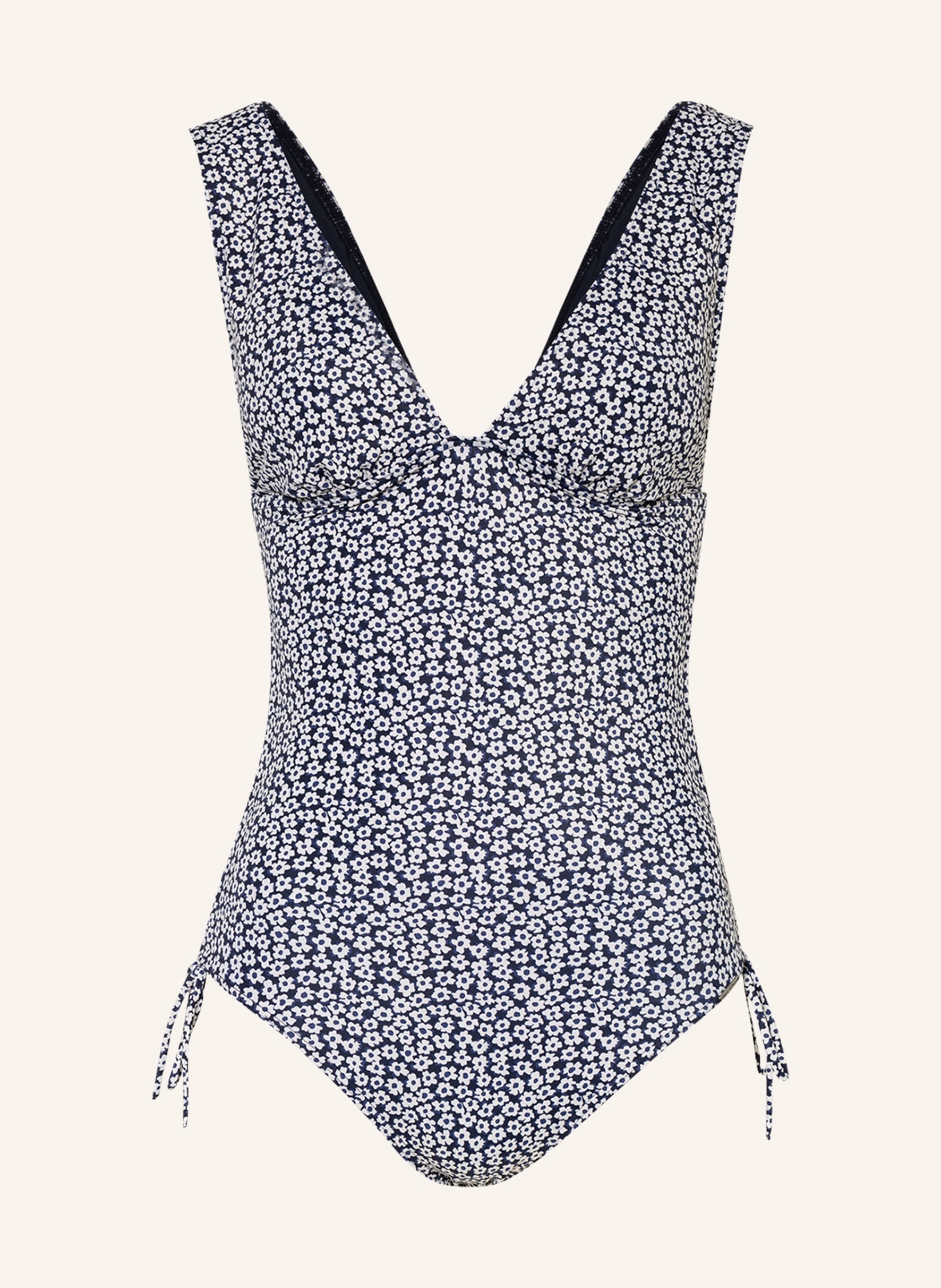 Marc O'Polo Swimsuit with UV protection, Color: DARK BLUE/ WHITE (Image 1)