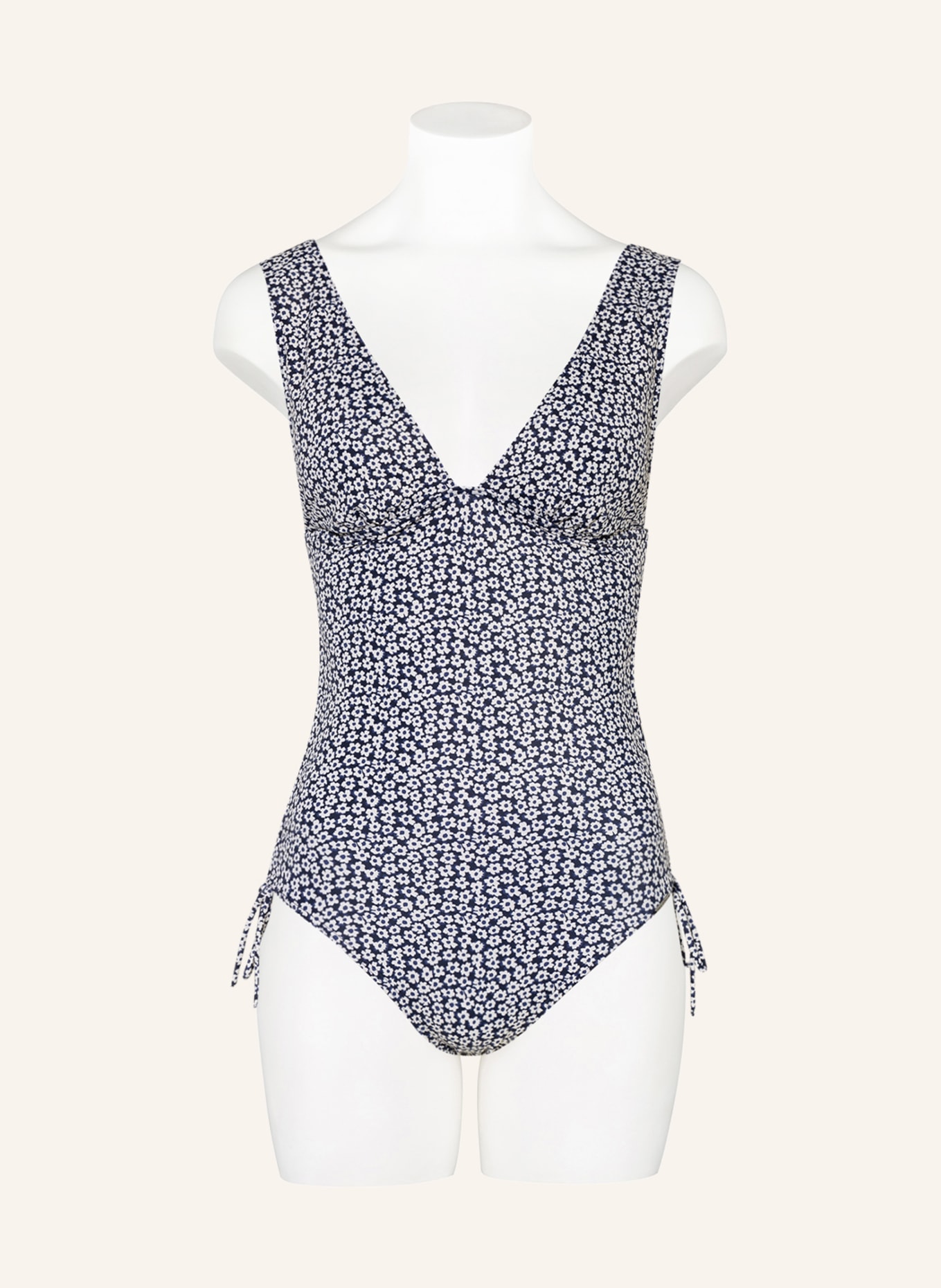 Marc O'Polo Swimsuit with UV protection, Color: DARK BLUE/ WHITE (Image 2)