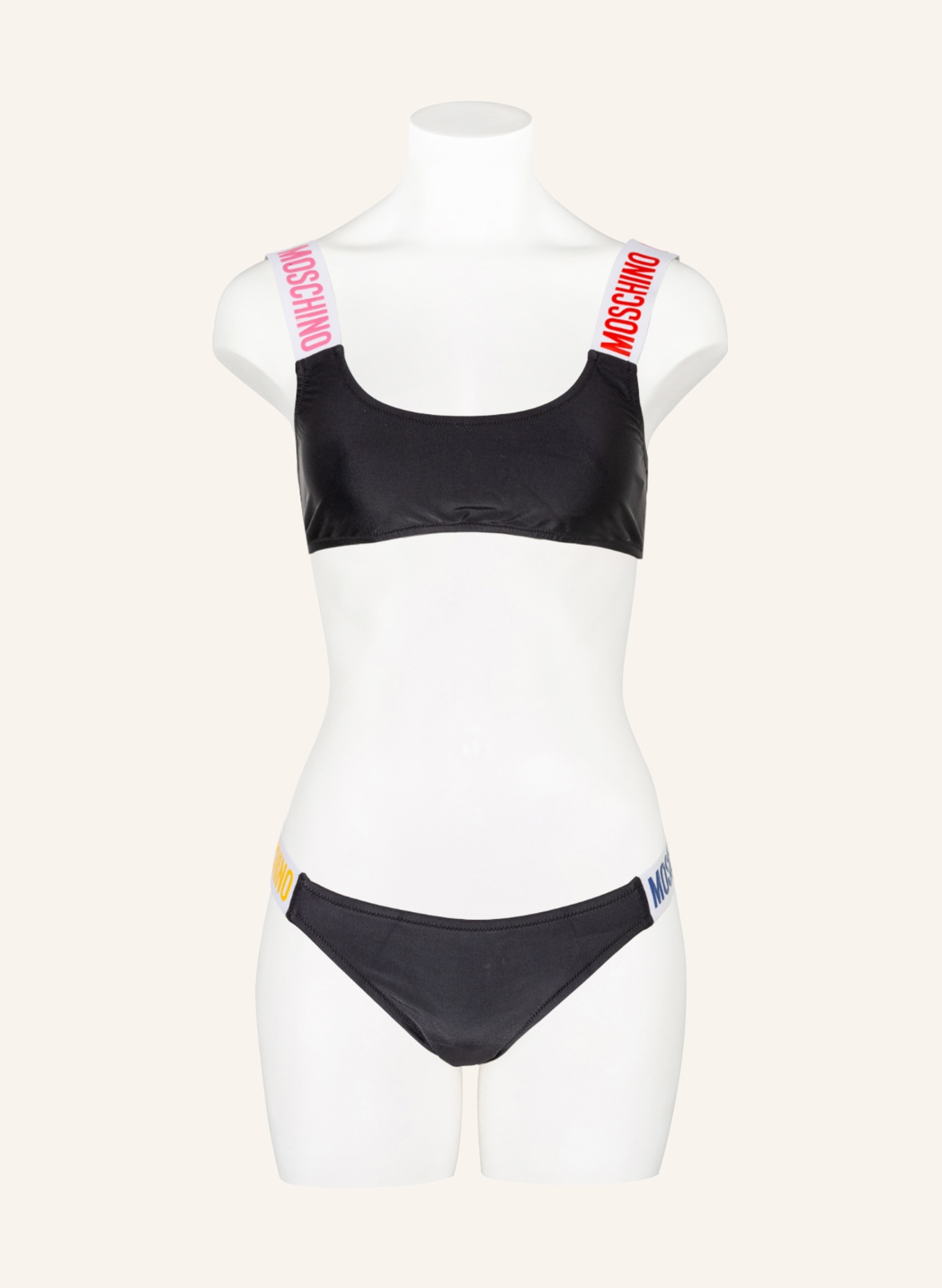 MOSCHINO Basic bikini bottoms MULTICOLOR ELASTIC, Color: BLACK/ WHITE (Image 2)