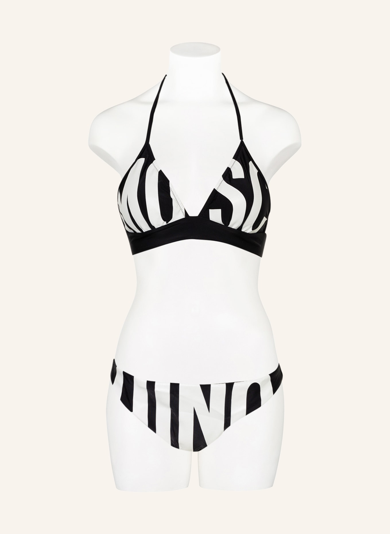 MOSCHINO Basic bikini bottoms MAXI LOGO, Color: BLACK/ WHITE (Image 2)
