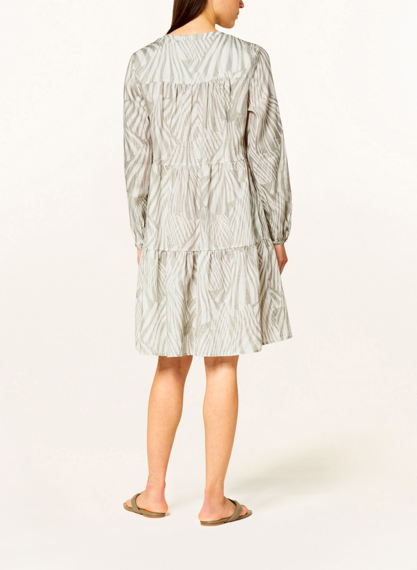 REPEAT Linen dress, Color: WHITE/ GRAY (Image 3)