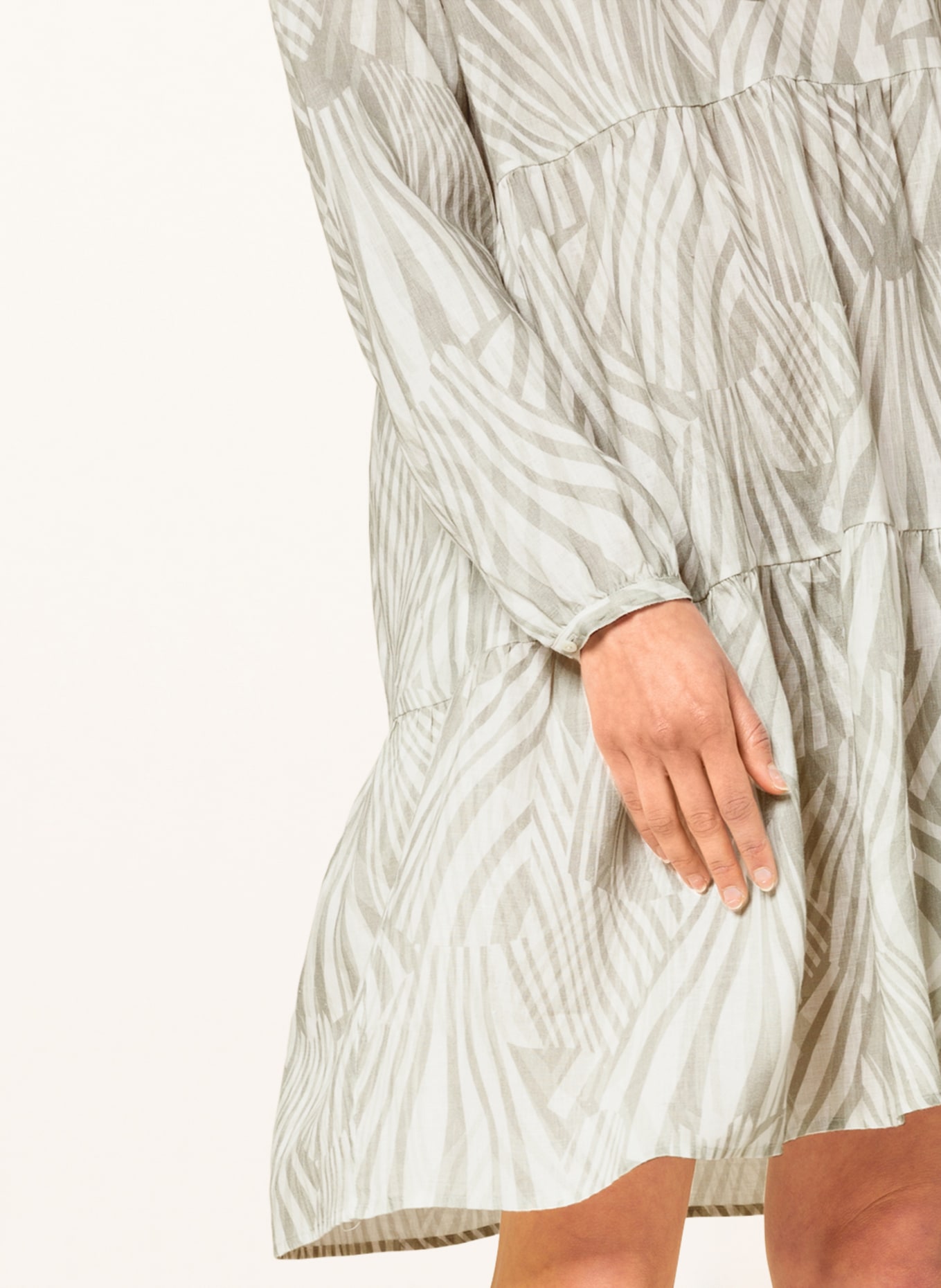 REPEAT Linen dress, Color: WHITE/ GRAY (Image 4)