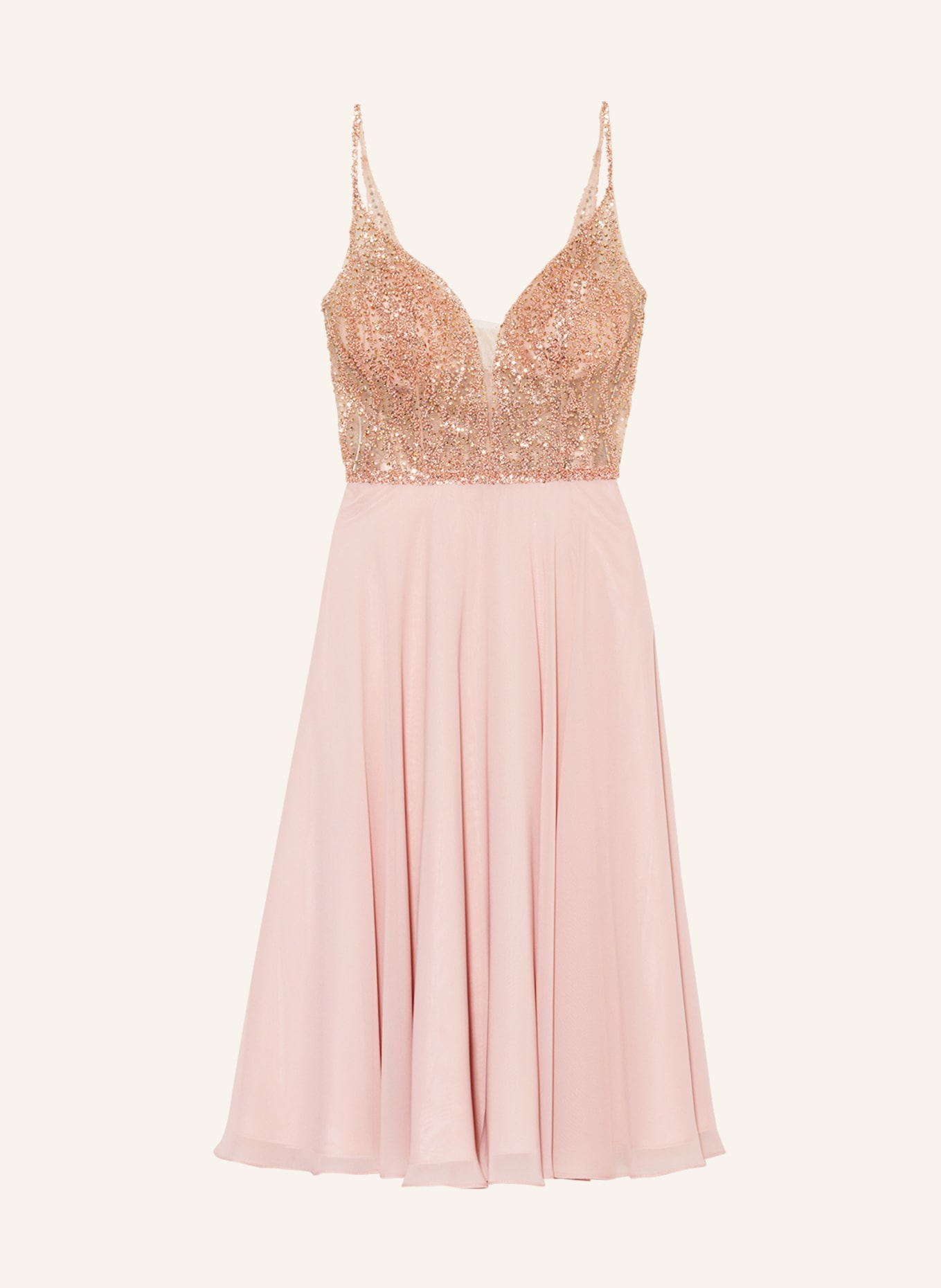 SWING Cocktail dress with bead trim, Color: DUSKY PINK (Image 1)