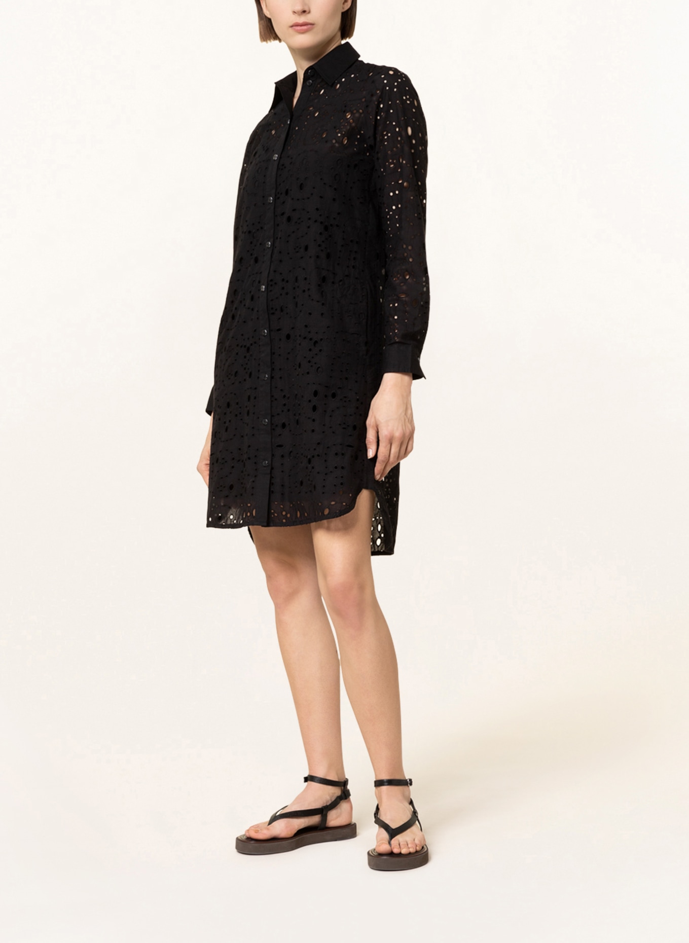 MARC CAIN Sukienka koszulowa, Kolor: 900 BLACK (Obrazek 2)