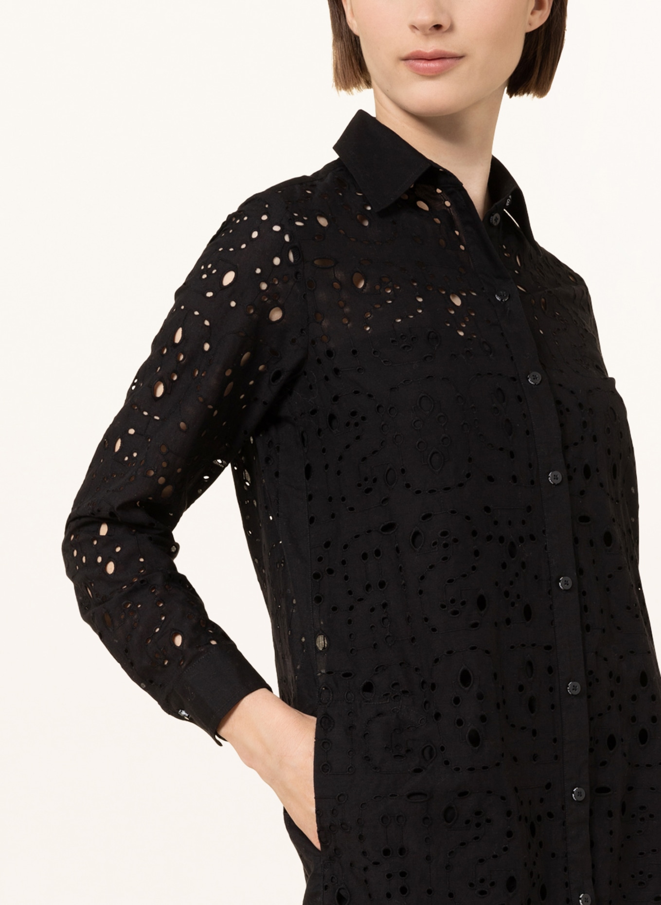 MARC CAIN Shirt dress, Color: 900 BLACK (Image 4)