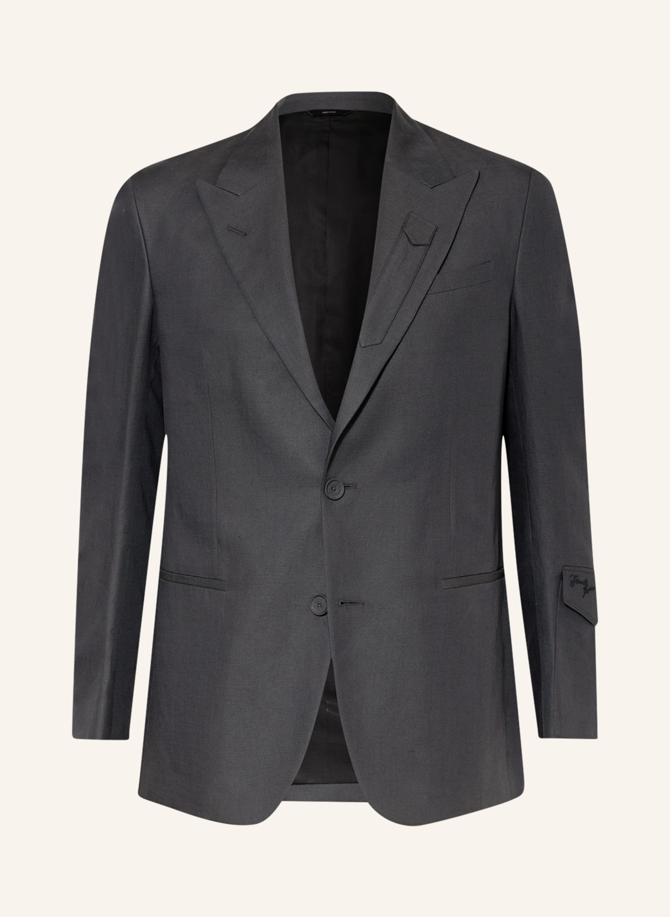 FENDI Combi blazer regular fit with linen, Color: DARK GRAY (Image 1)