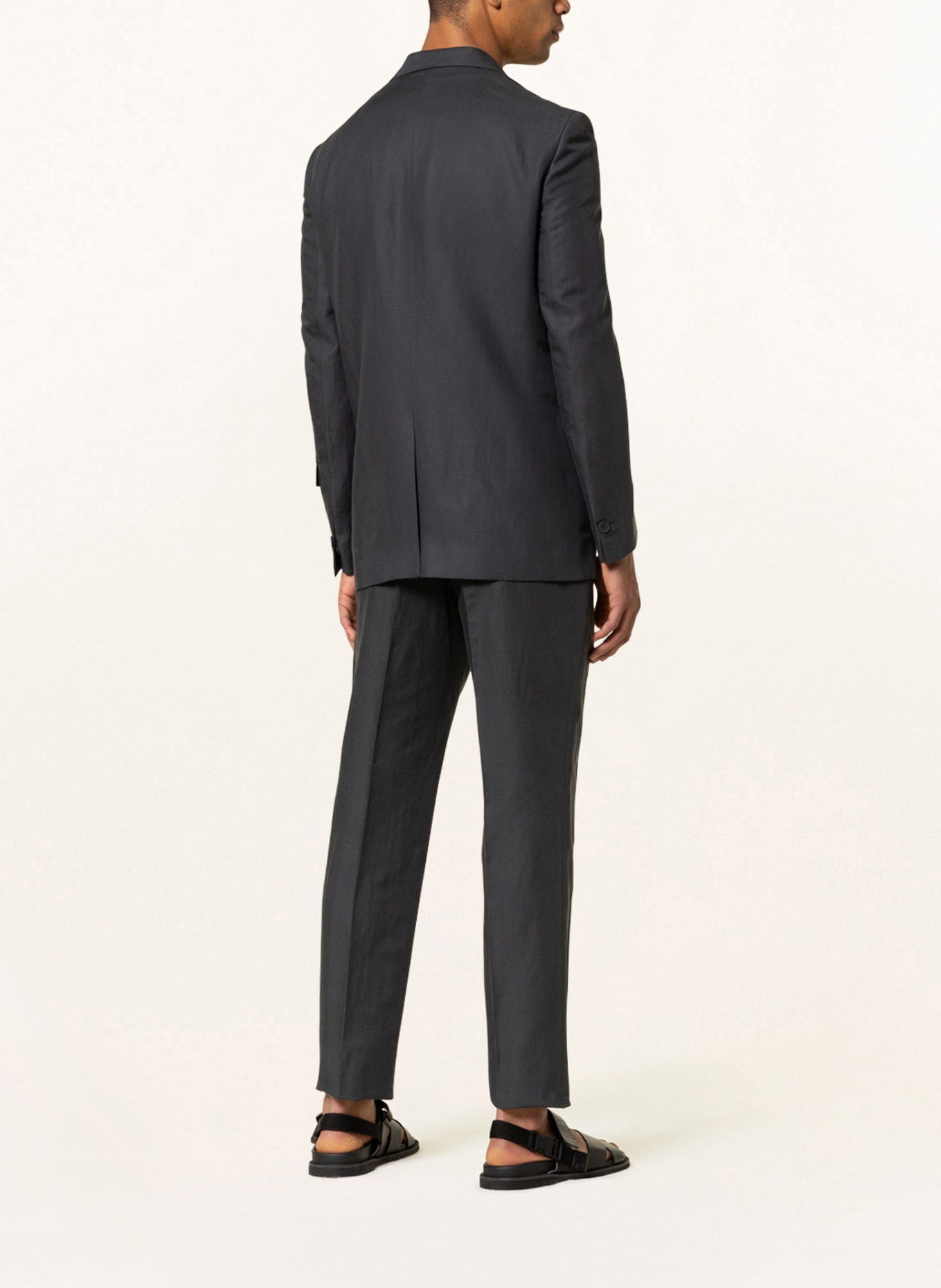 FENDI Combi blazer regular fit with linen, Color: DARK GRAY (Image 3)