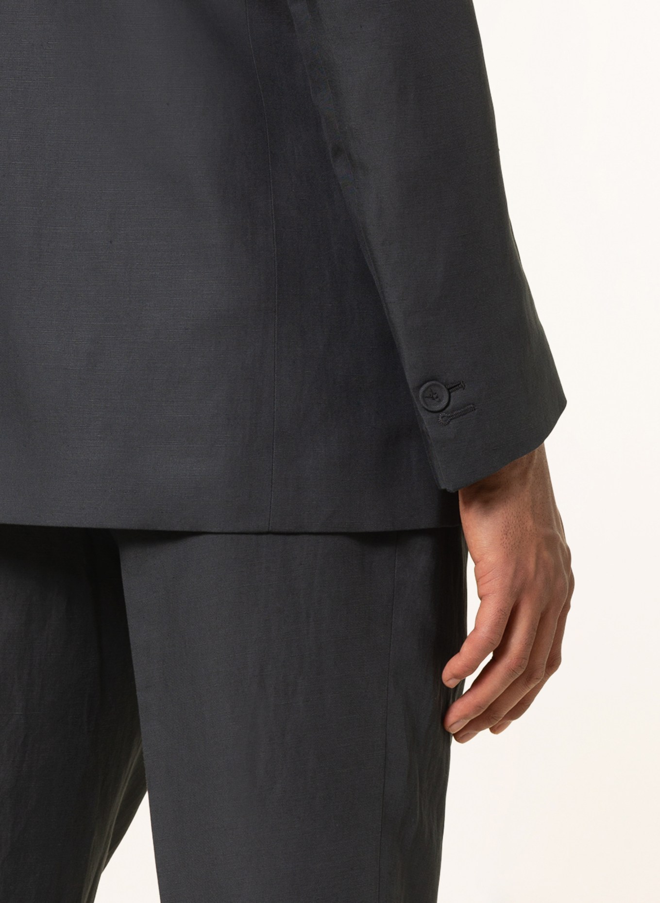 FENDI Combi blazer regular fit with linen, Color: DARK GRAY (Image 5)