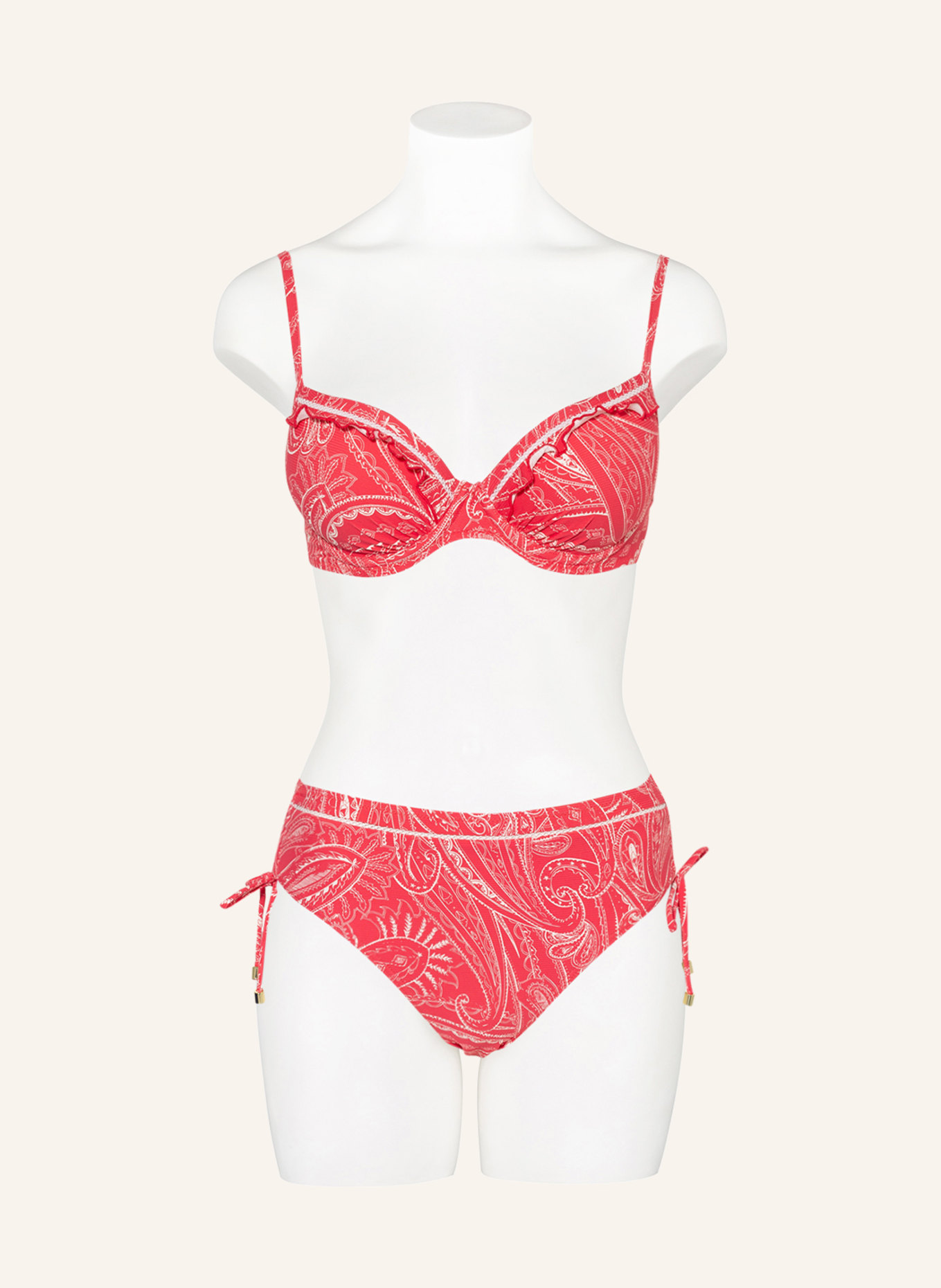 CYELL Bikini bottoms INNER SUN, Color: RED/ WHITE (Image 2)