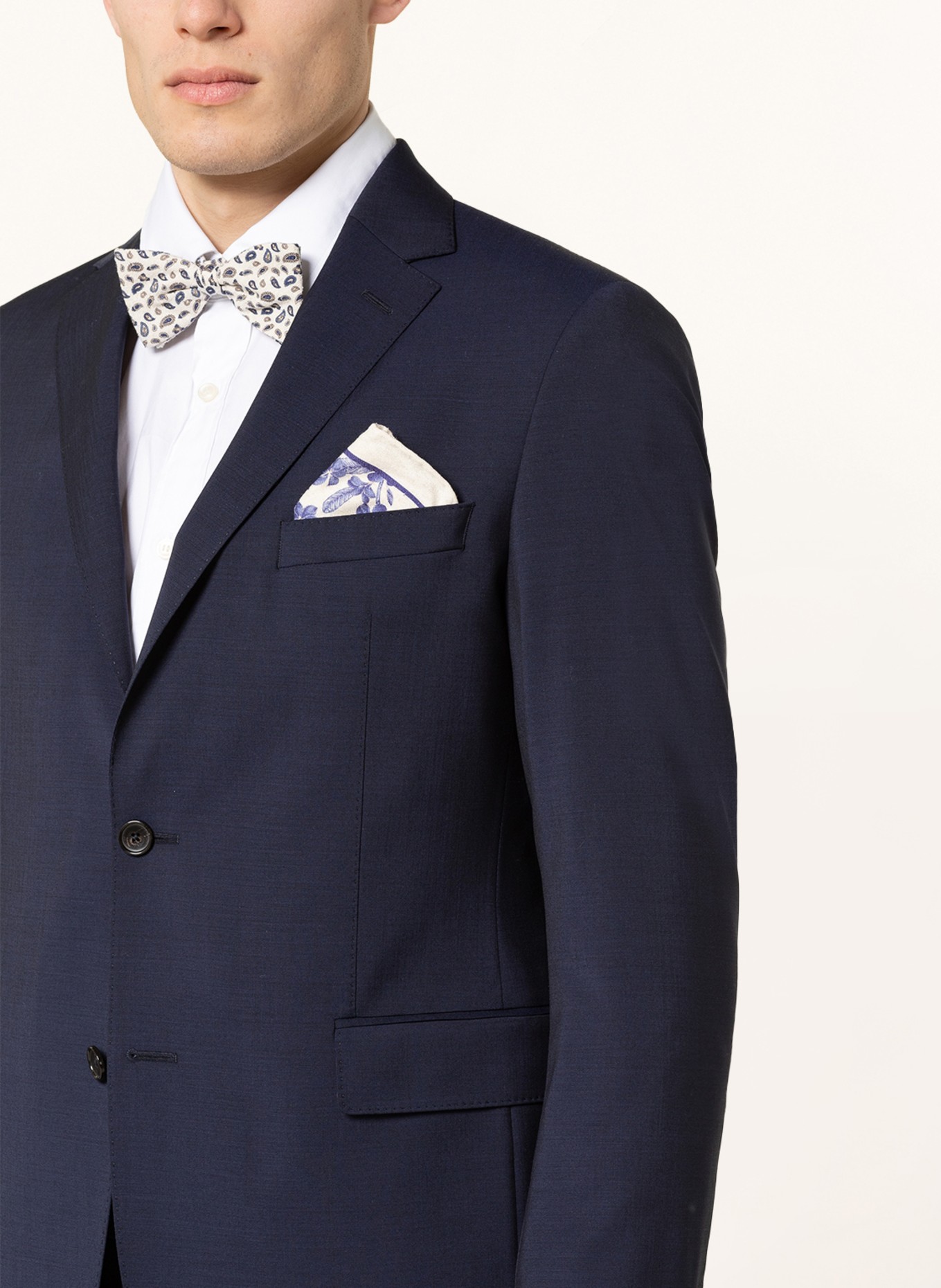 JOOP! Set: Bow tie and pocket square: CREAM / BLUE