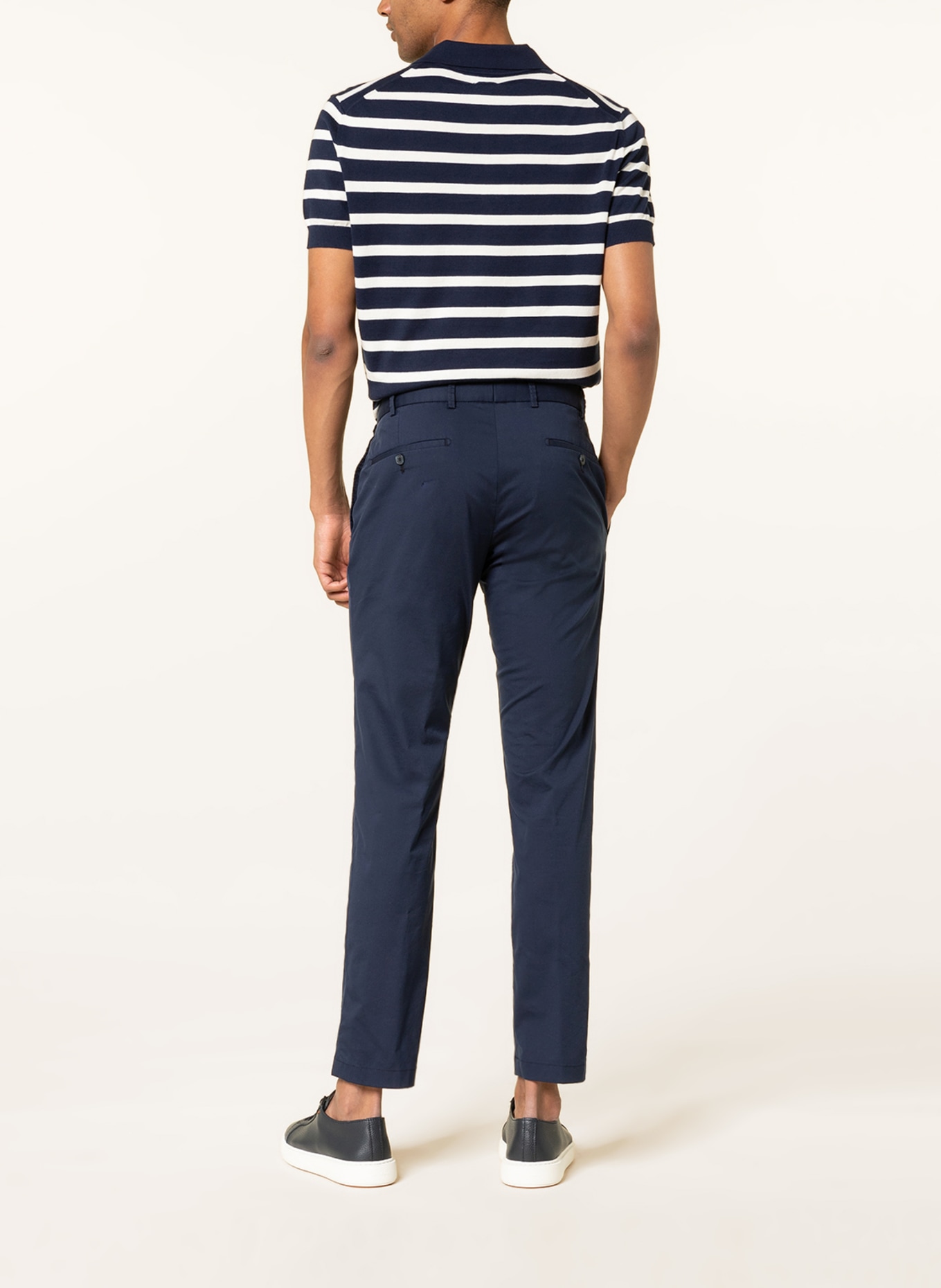 HILTL Chino Slim Straight Fit: TMAVĚ MODRÁ