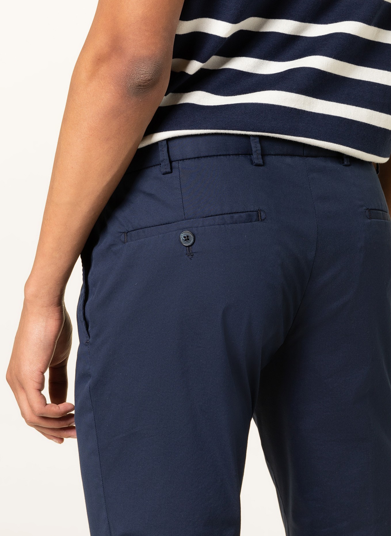HILTL Chino Slim Straight Fit: TMAVĚ MODRÁ