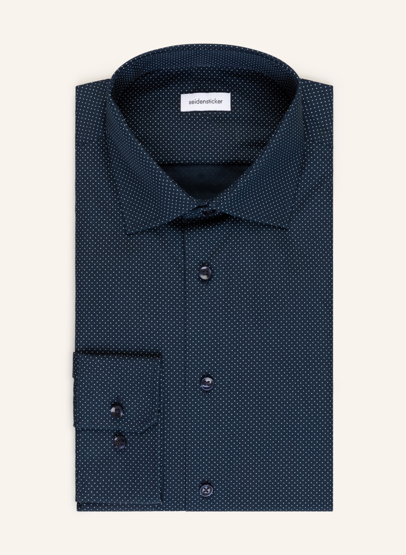 seidensticker Shirt shaped fit, Color: DARK BLUE/ WHITE (Image 1)