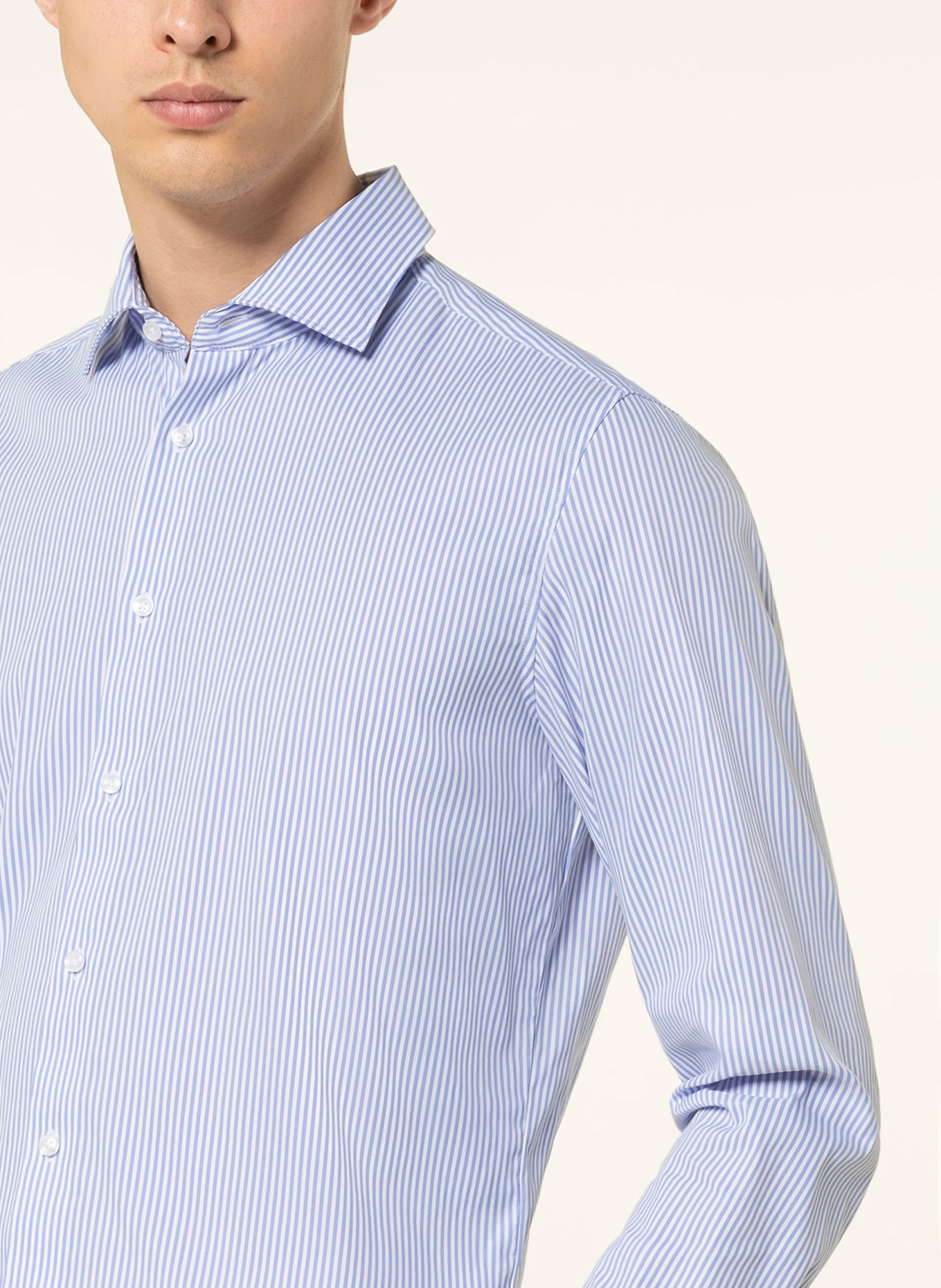 seidensticker Performance shirt slim fit, Color: LIGHT BLUE/ WHITE (Image 4)