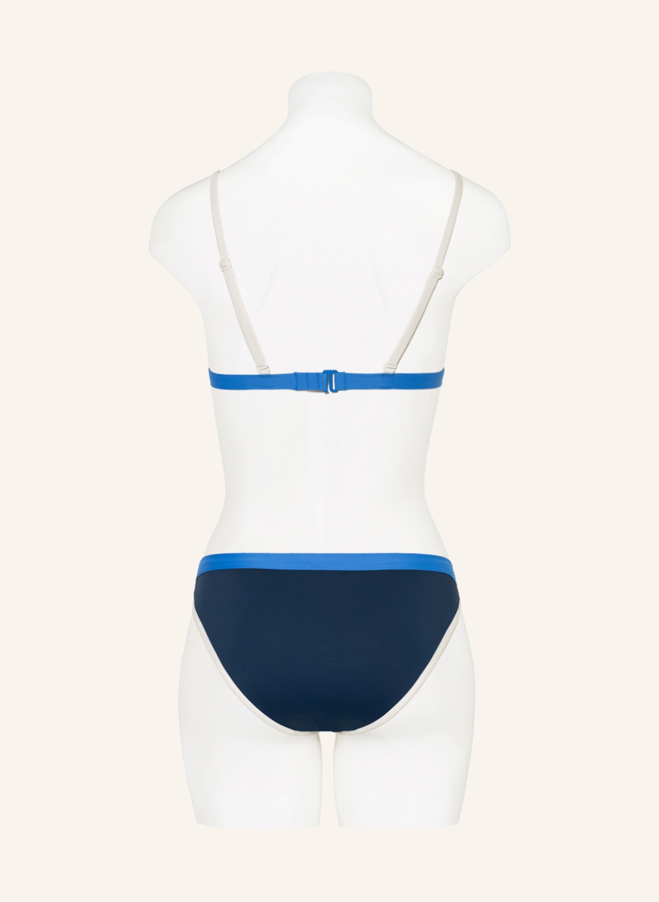 Skiny Sunset Glamour Triangle bikini top EVERY SUMMER, Color: DARK BLUE/ BLUE/ WHITE (Image 3)