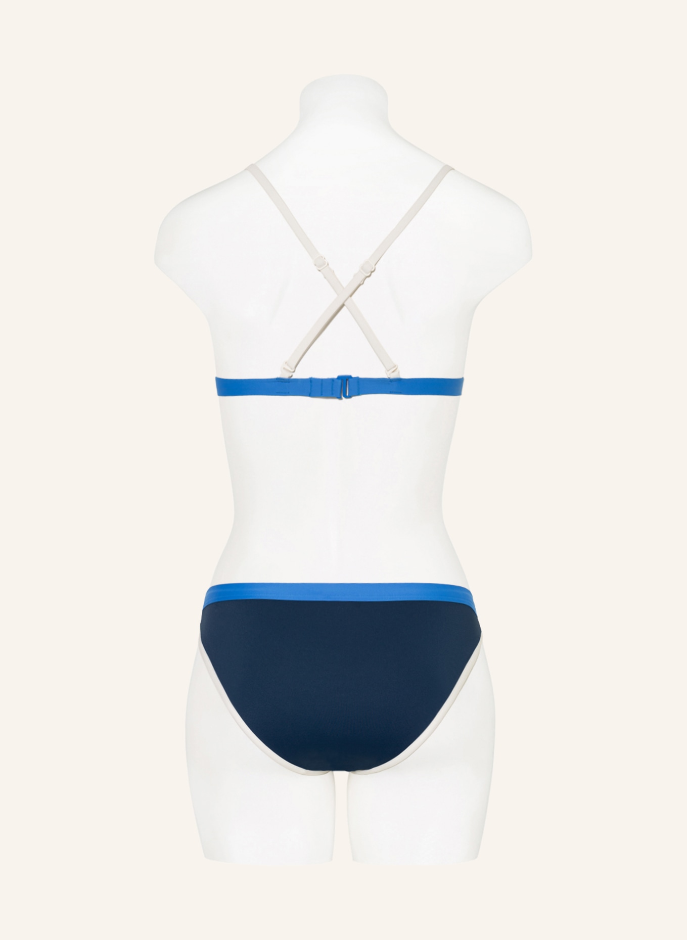 Skiny Sunset Glamour Triangle bikini top EVERY SUMMER, Color: DARK BLUE/ BLUE/ WHITE (Image 4)