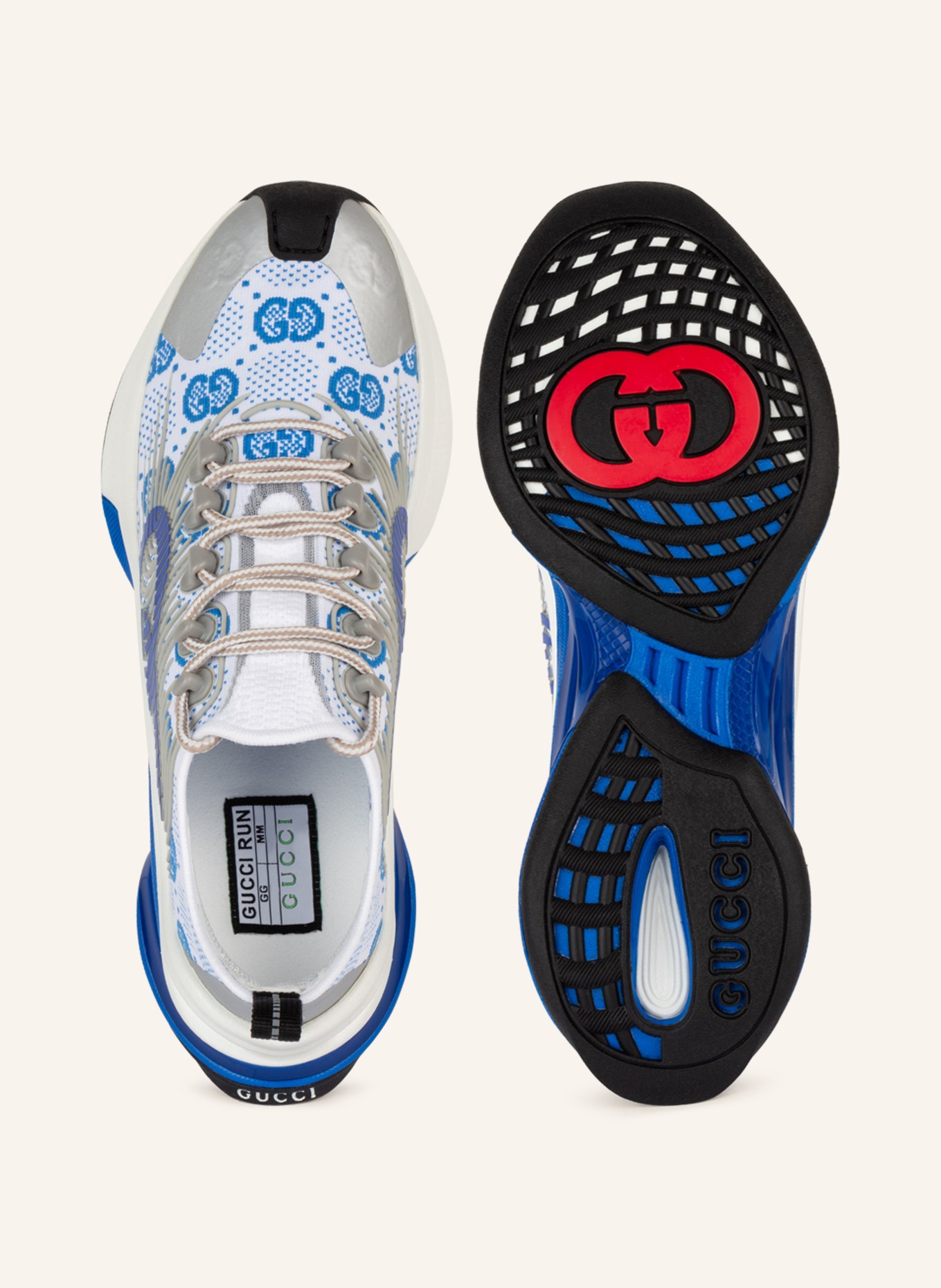 GUCCI Sneakers RUN, Color: WHITE/ BLUE/ LIGHT GRAY (Image 5)
