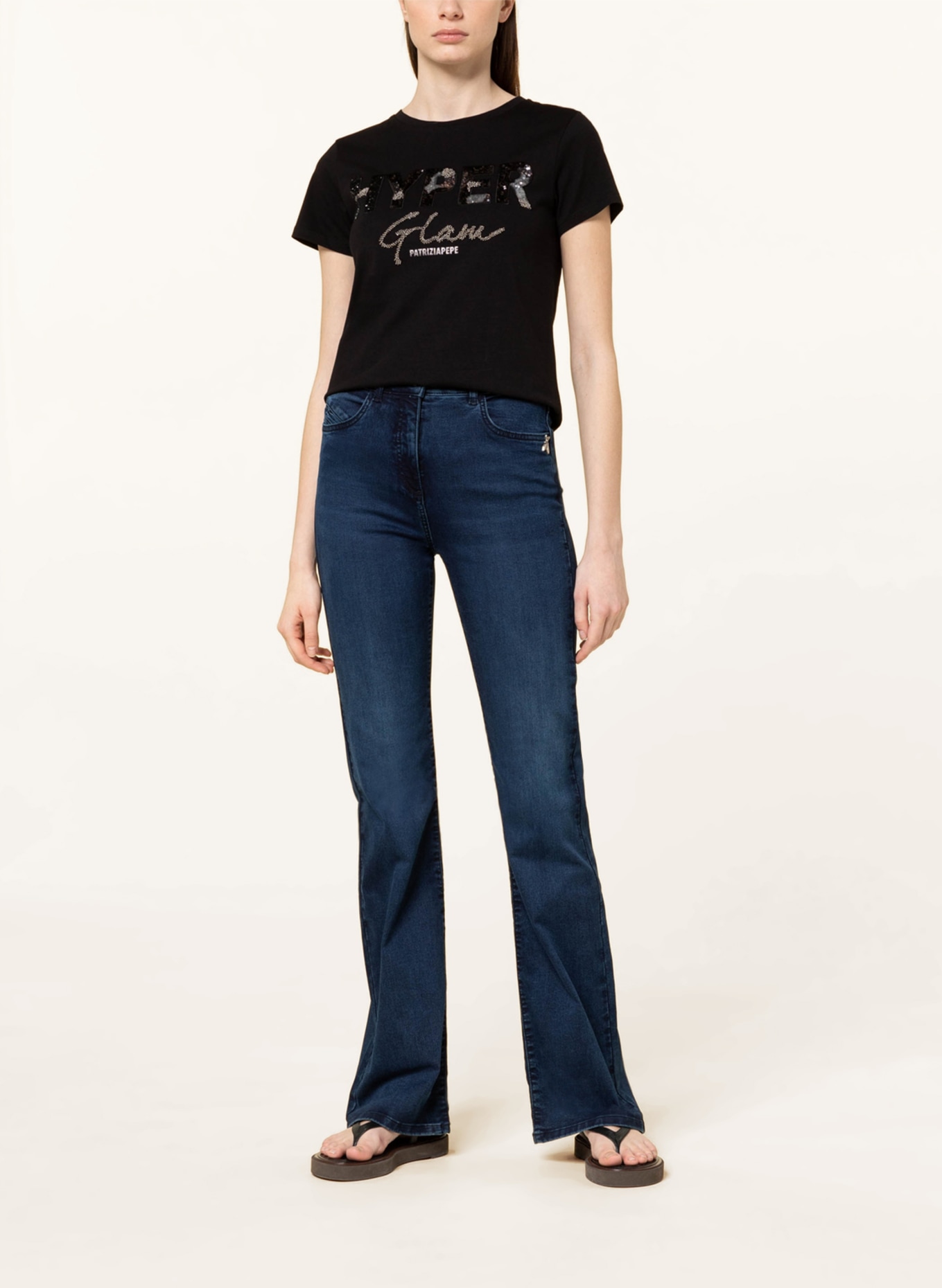 PATRIZIA PEPE Flared jeans , Color: C920 Dark Blue Wash (Image 2)