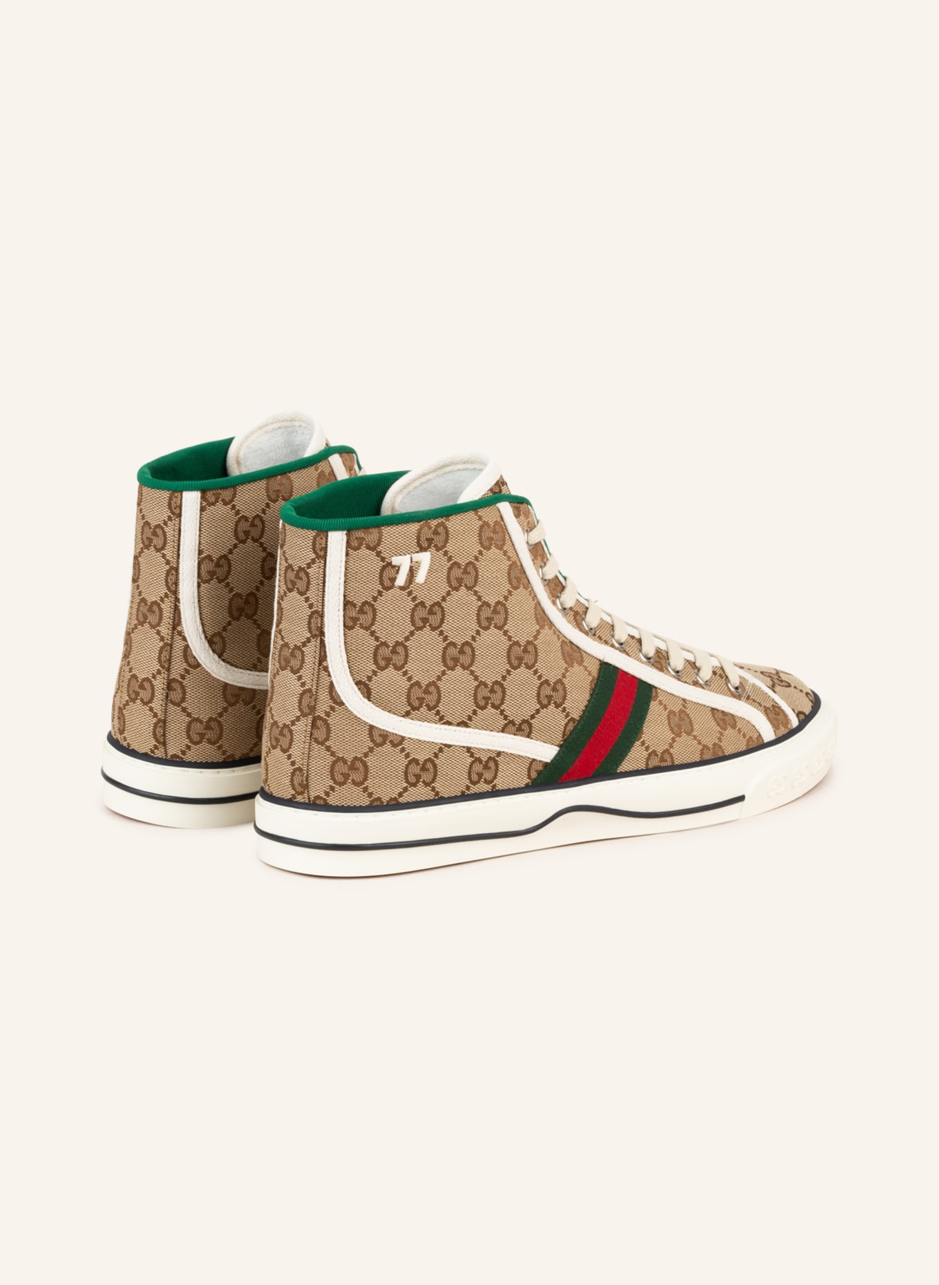 GUCCI High-top sneakers TENNIS 1977, Color: CAMEL/ GREEN/ RED (Image 2)