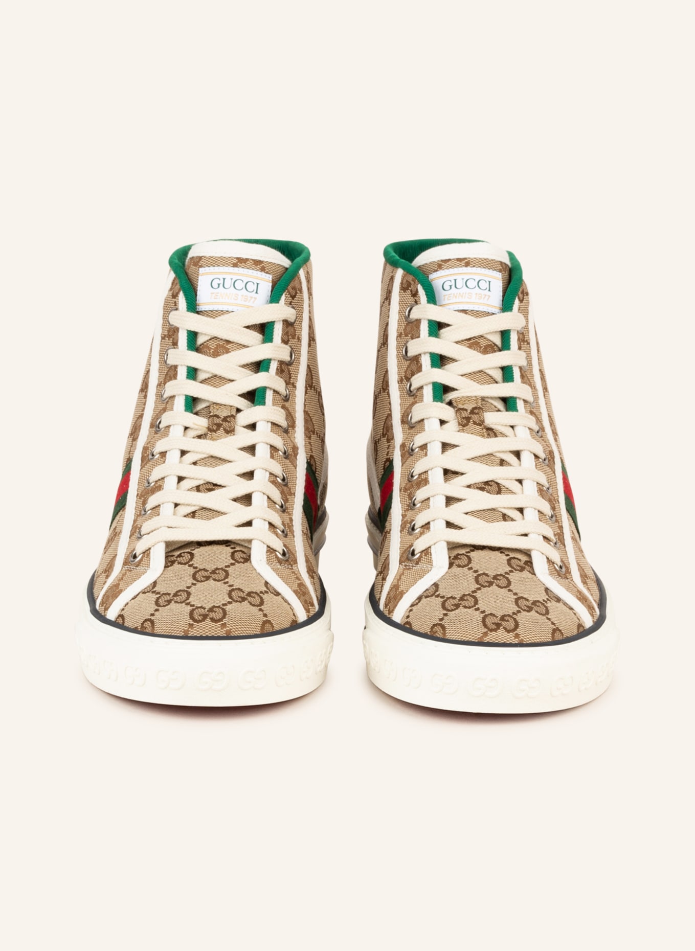 GUCCI High-top sneakers TENNIS 1977, Color: CAMEL/ GREEN/ RED (Image 3)