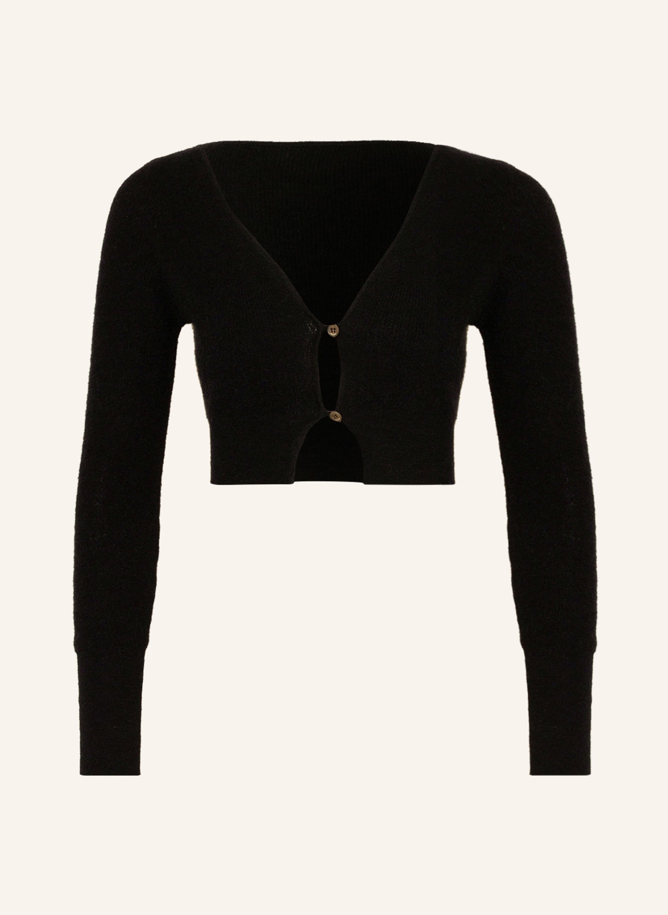 JACQUEMUS Cropped cardigan with mohair, Color: BLACK (Image 1)