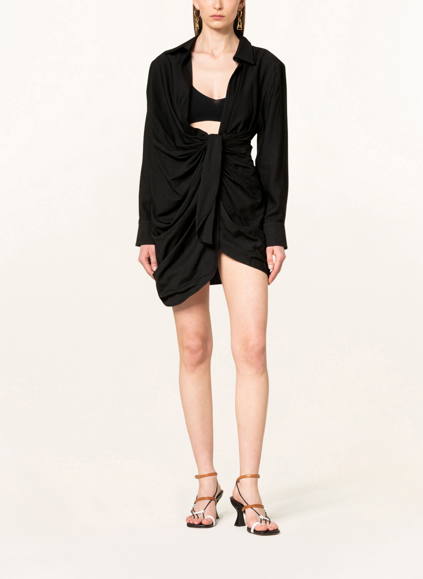 JACQUEMUS Dress in wrap look , Color: BLACK (Image 2)