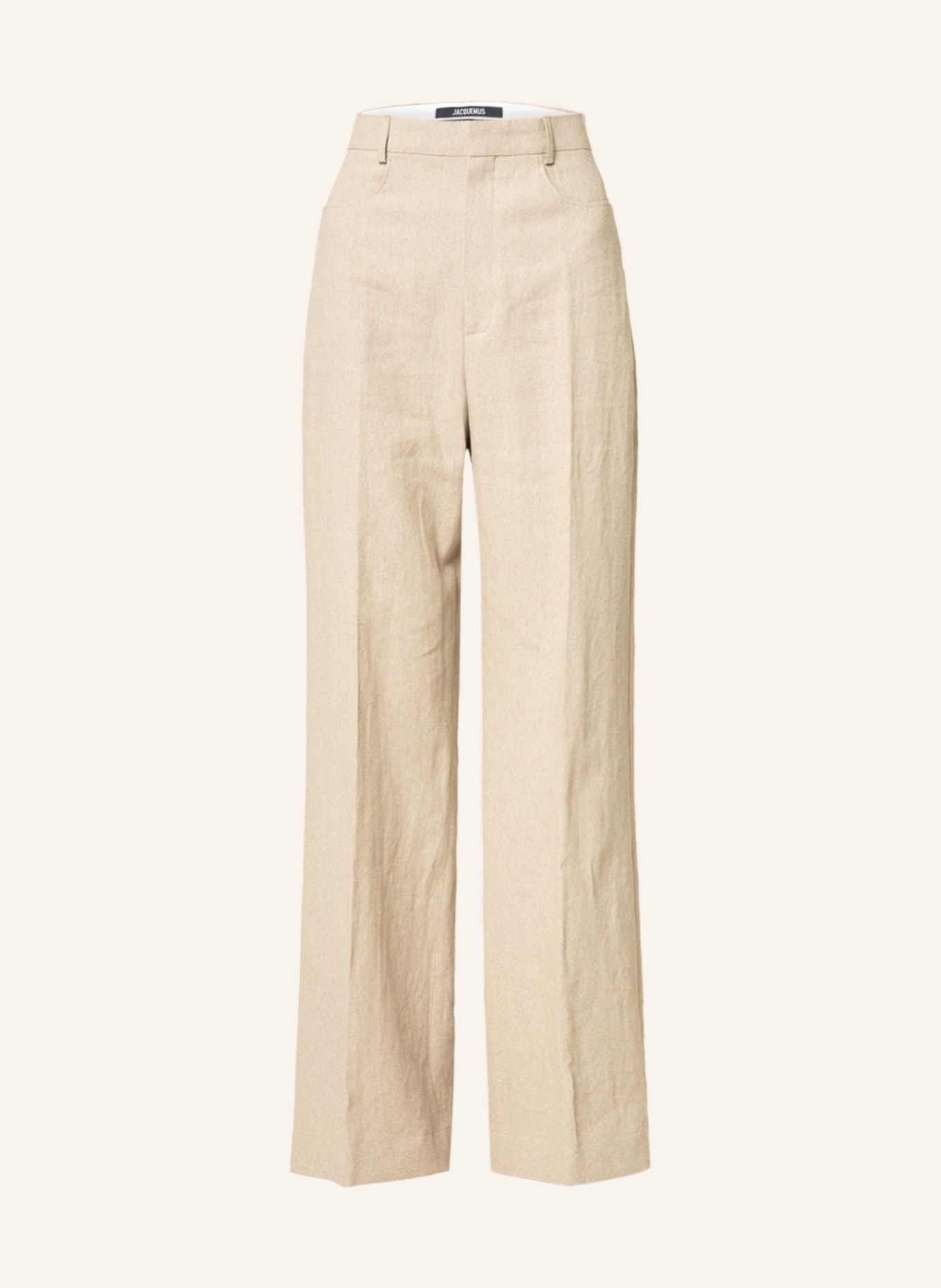 JACQUEMUS Wide leg trousers LE PANTALON SAUGE in linen, Color: BEIGE (Image 1)