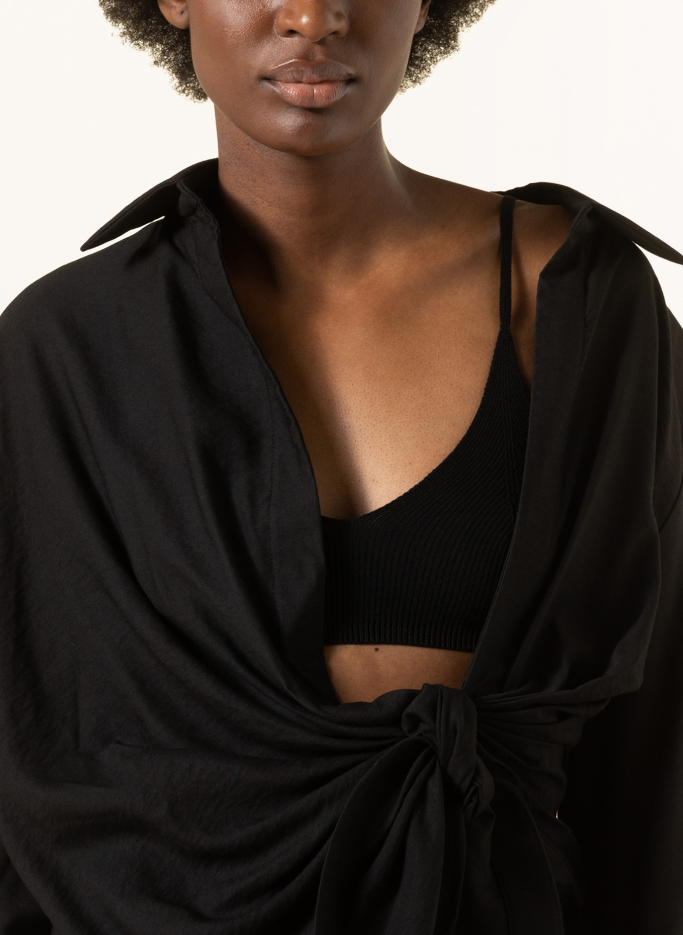 JACQUEMUS Cropped knit top , Color: BLACK (Image 4)
