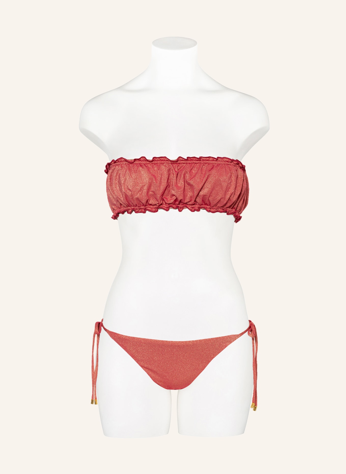 PILYQ Triangle bikini bottoms ARCADIA , Color: LIGHT RED (Image 2)