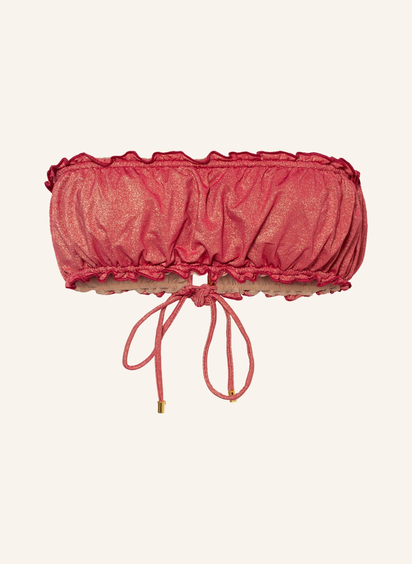 PILYQ Bandeau bikini top ARCADIA , Color: LIGHT RED (Image 1)