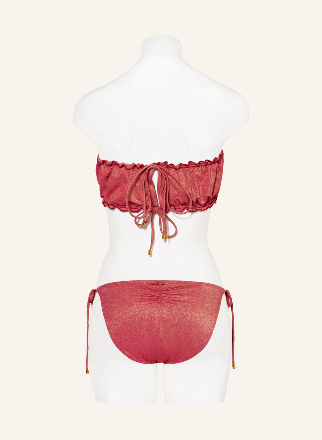 PILYQ Bandeau bikini top ARCADIA , Color: LIGHT RED (Image 3)