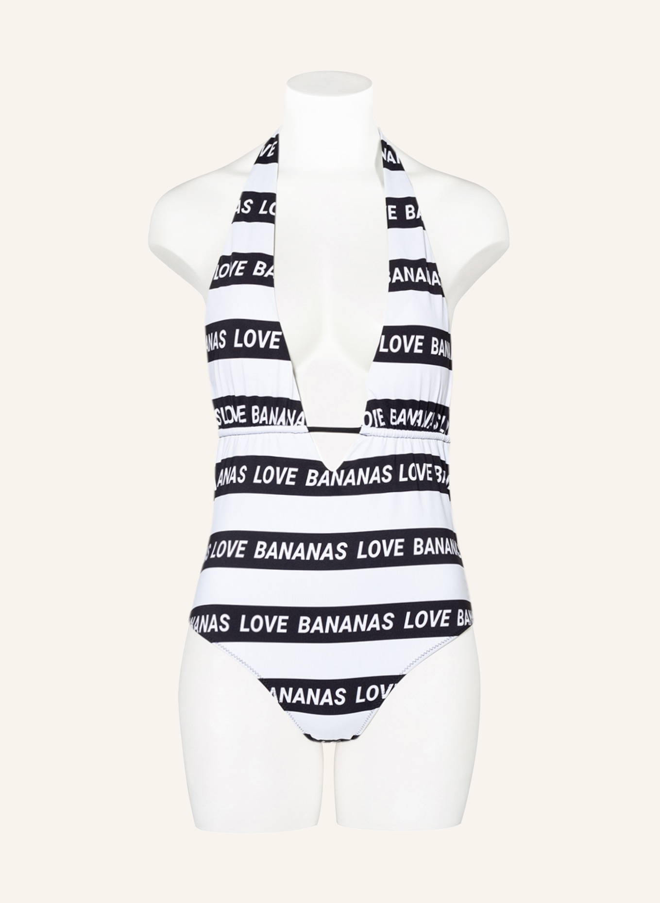 Delicatelove Halter neck swimsuit MARY BANANAS, Color: BLACK/ WHITE (Image 2)