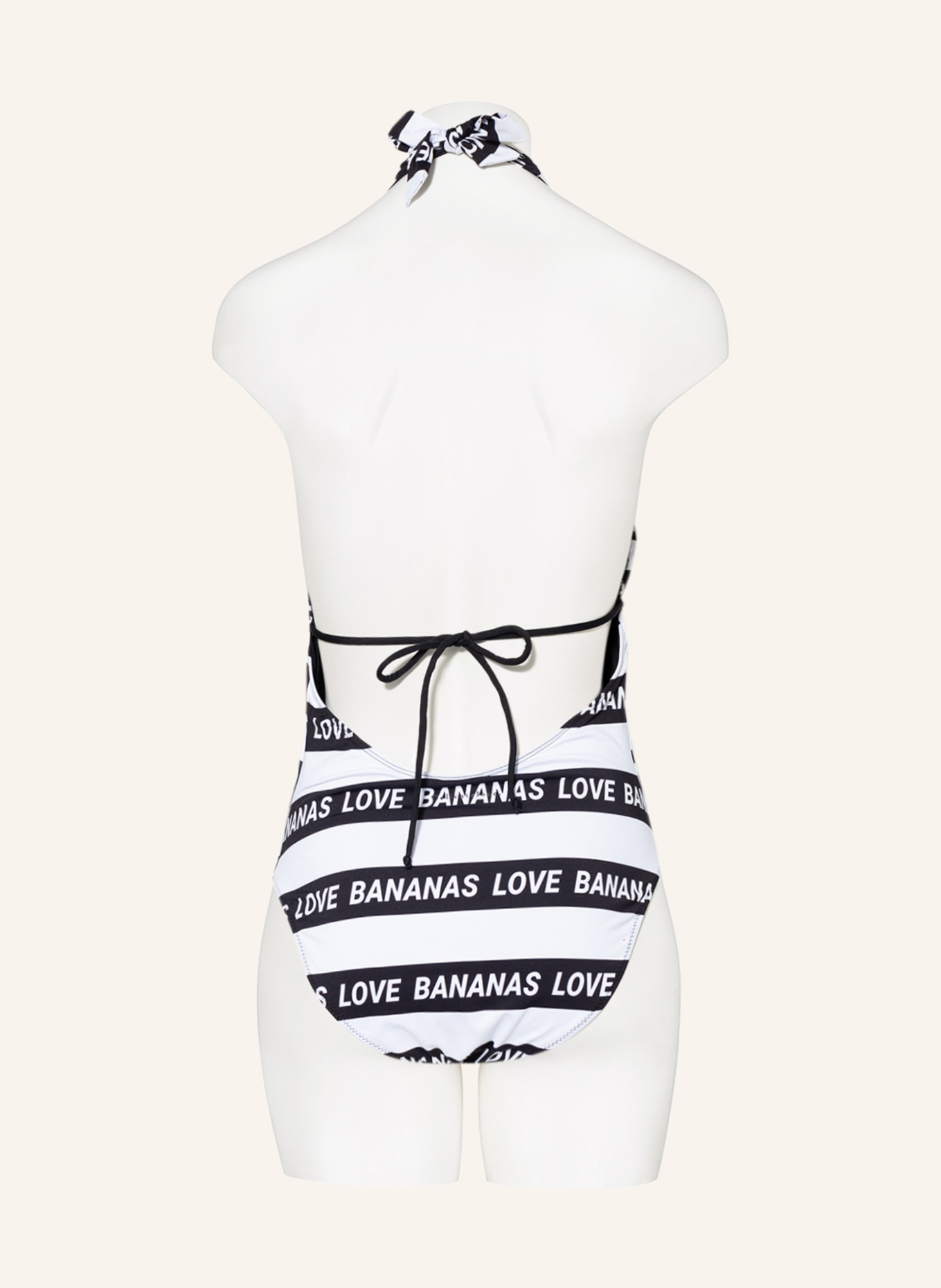 Delicatelove Halter neck swimsuit MARY BANANAS, Color: BLACK/ WHITE (Image 3)
