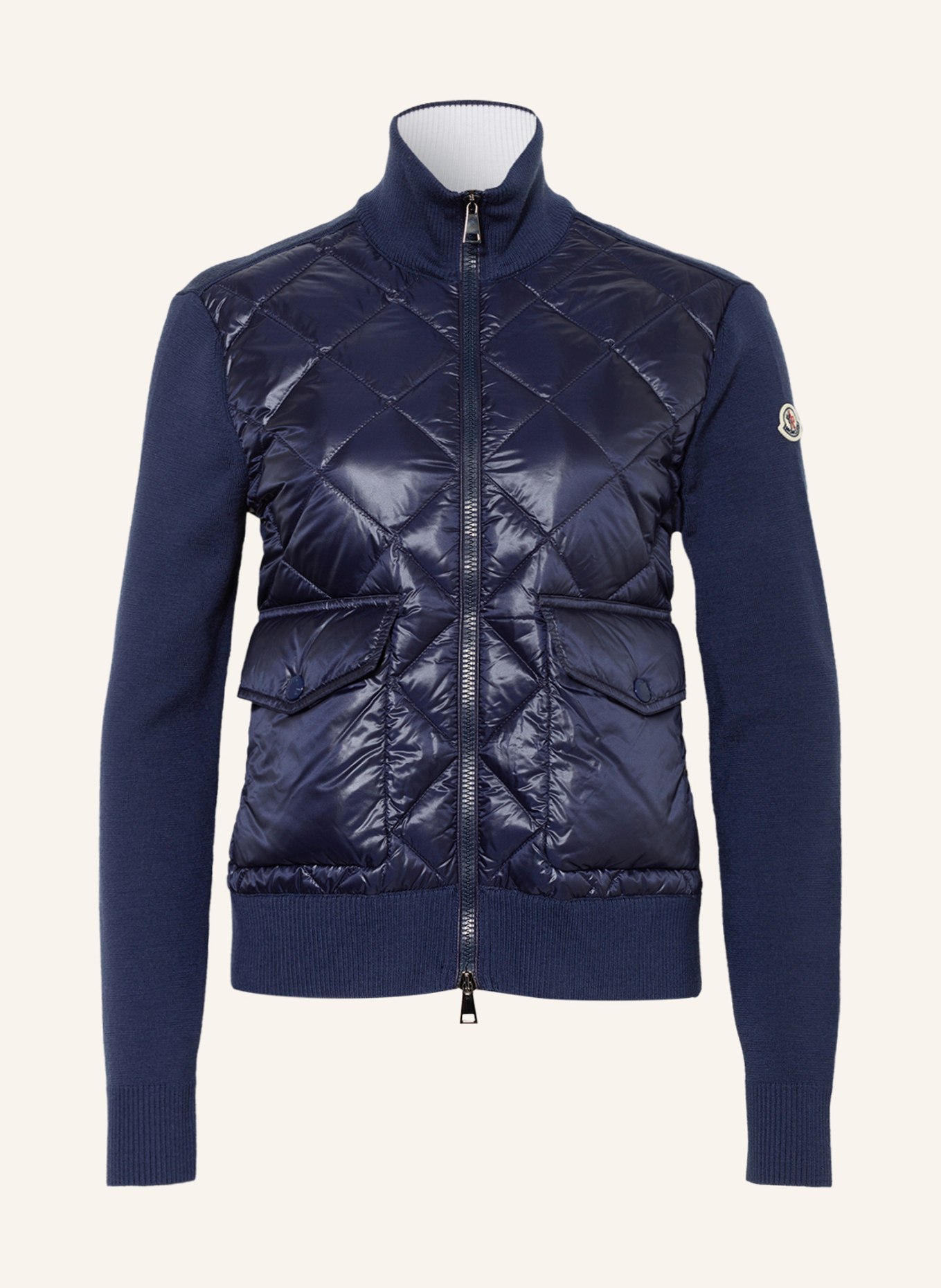 MONCLER Jacket in mixed materials, Color: BLUE (Image 1)