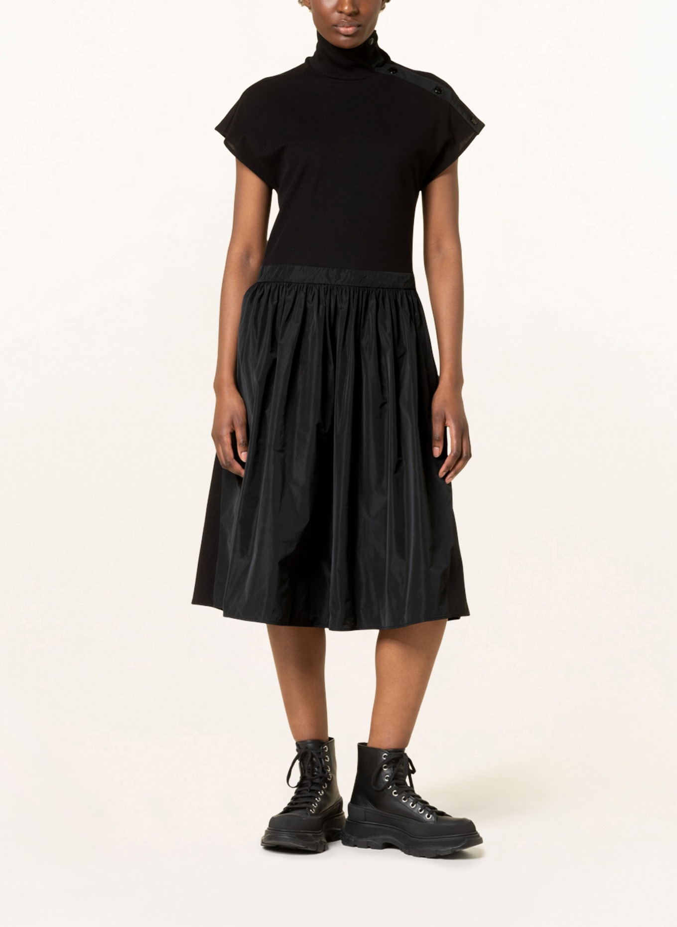 MONCLER Dress in mixed materials, Color: BLACK (Image 2)