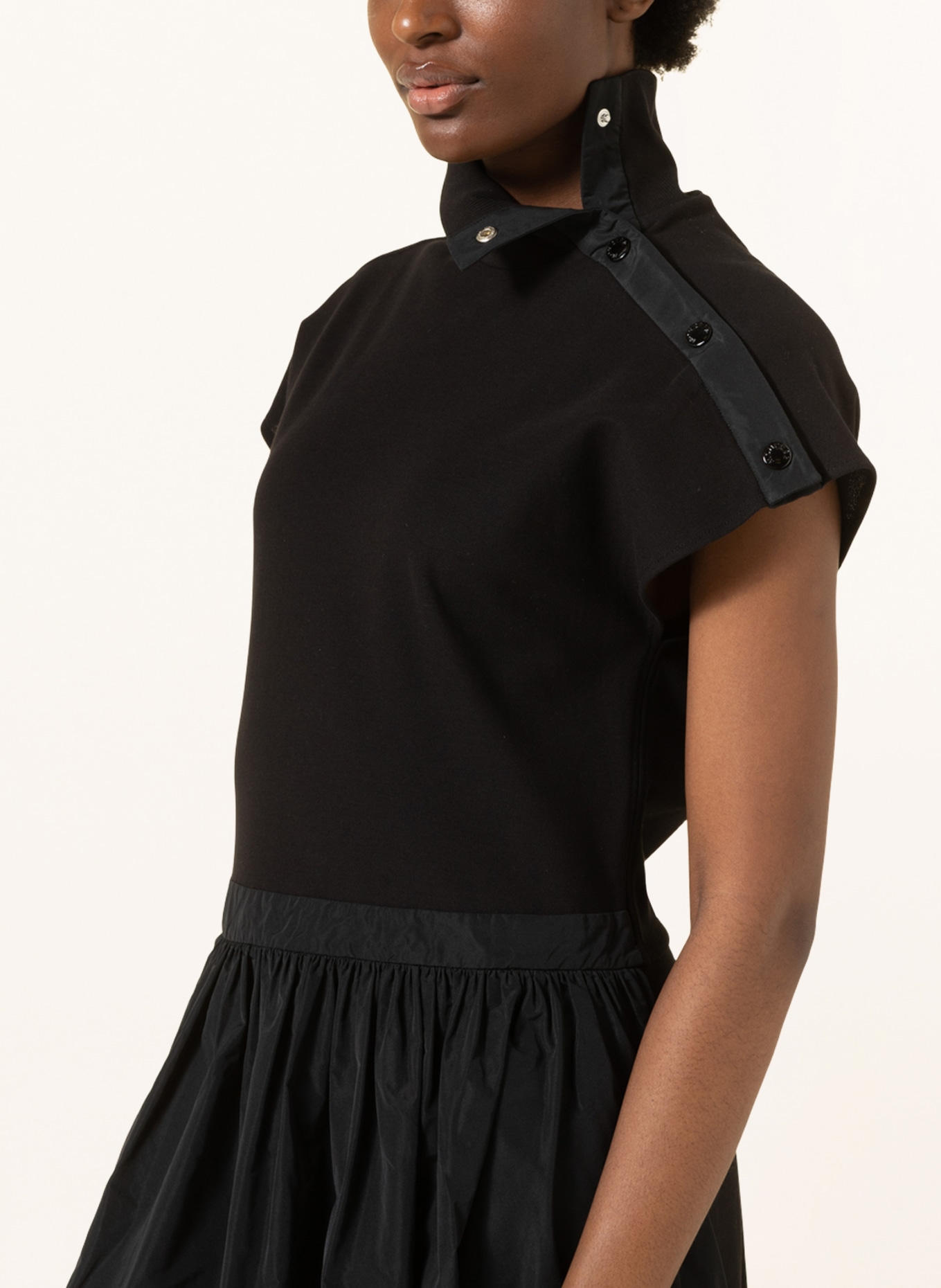 MONCLER Dress in mixed materials, Color: BLACK (Image 4)