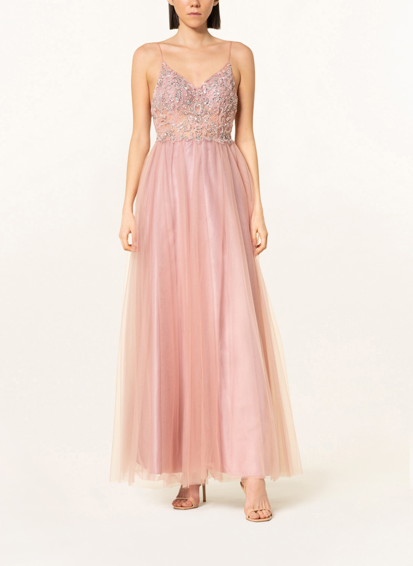 unique Evening dress with sequins and decorative gems , Color: ROSE (Image 2)